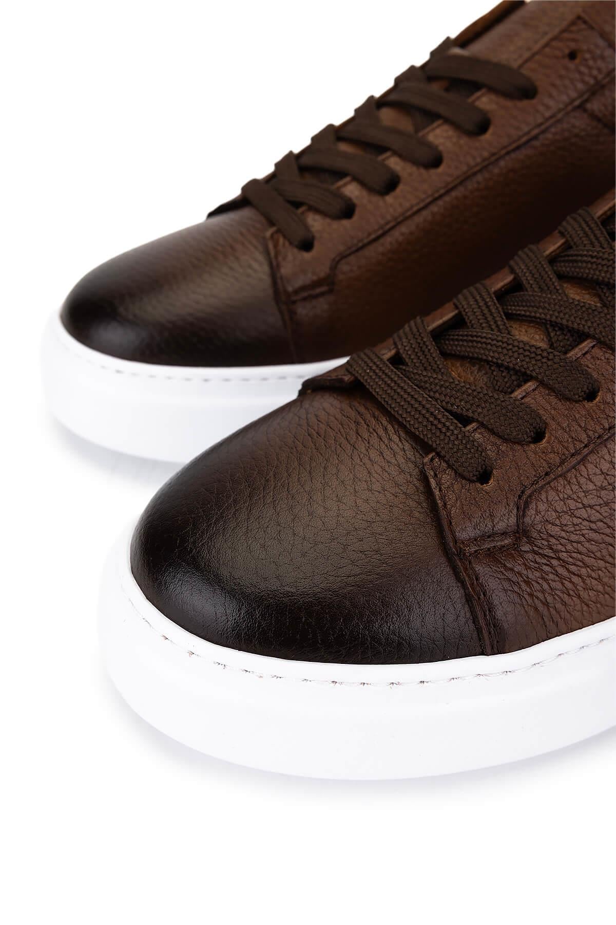 Tamer Tanca Siyah Siyah Tamer Tanca Hakiki Erkek Deri Sneakers Spor Ayakkabı