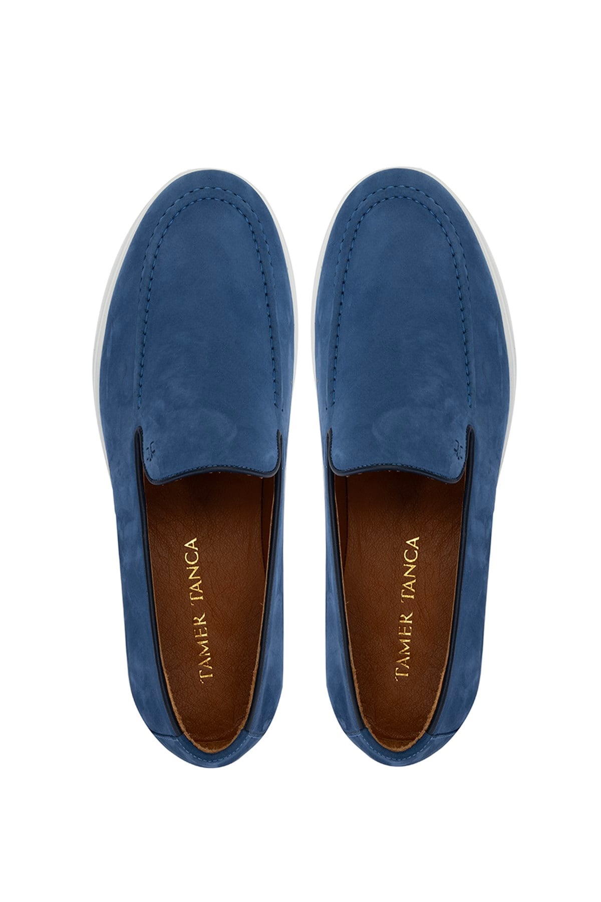 Tamer Tanca Kahverengi Nubuk Tamer Tanca Hakiki Deri Erkek Loafer Ayakkabı