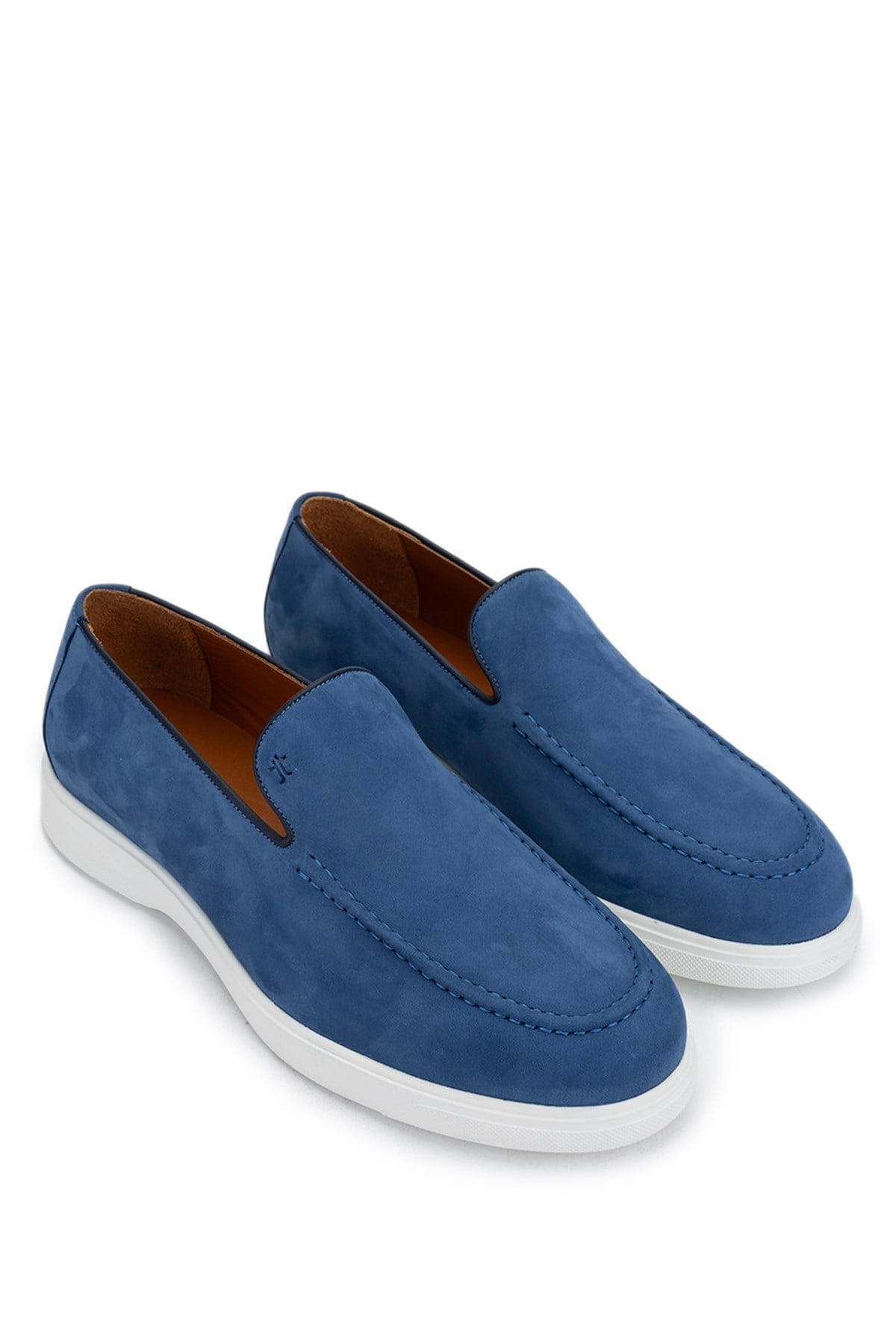 Tamer Tanca Kahverengi Nubuk Tamer Tanca Hakiki Deri Erkek Loafer Ayakkabı