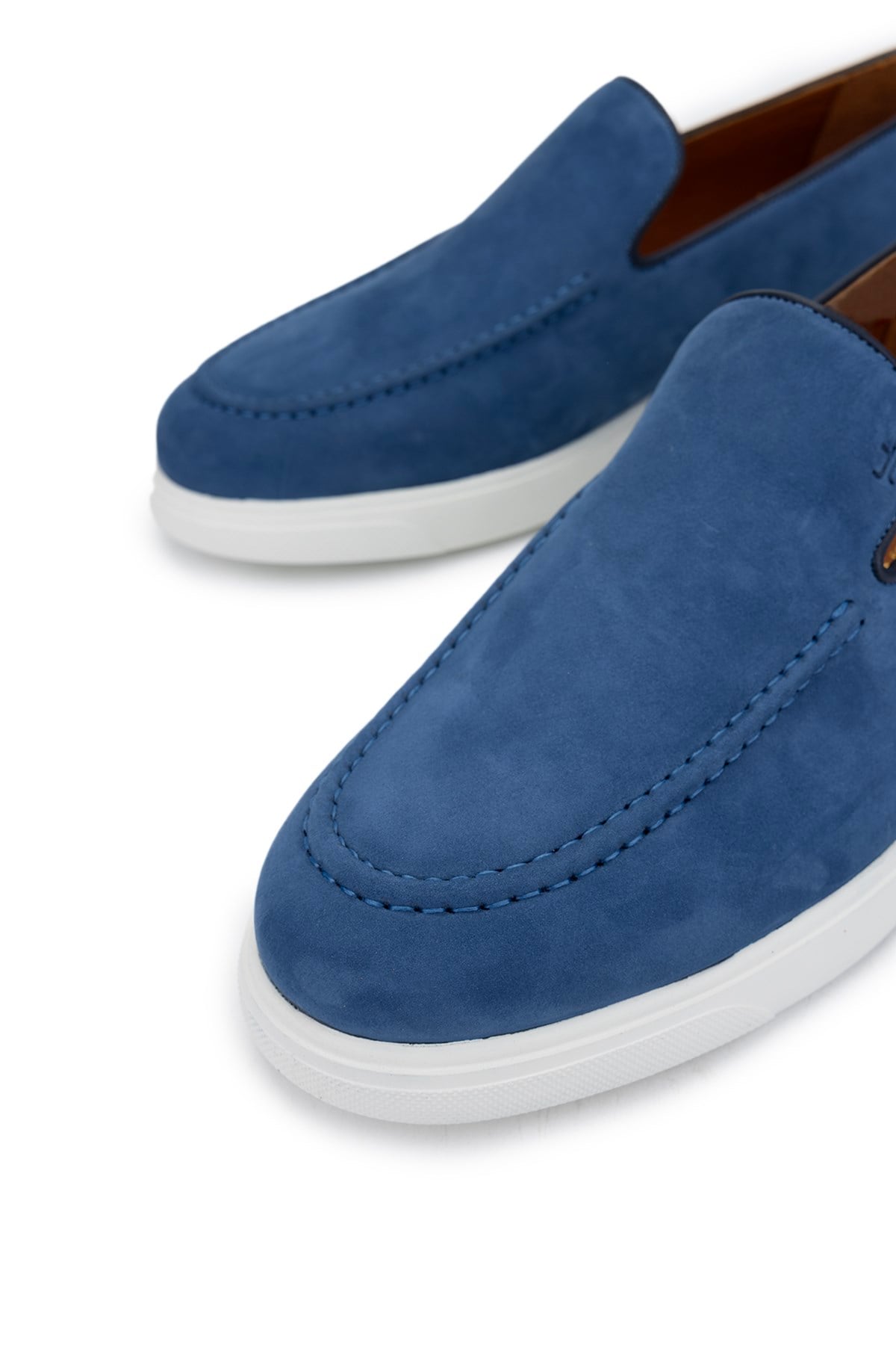 Tamer Tanca Kahverengi Nubuk Tamer Tanca Hakiki Deri Erkek Loafer Ayakkabı