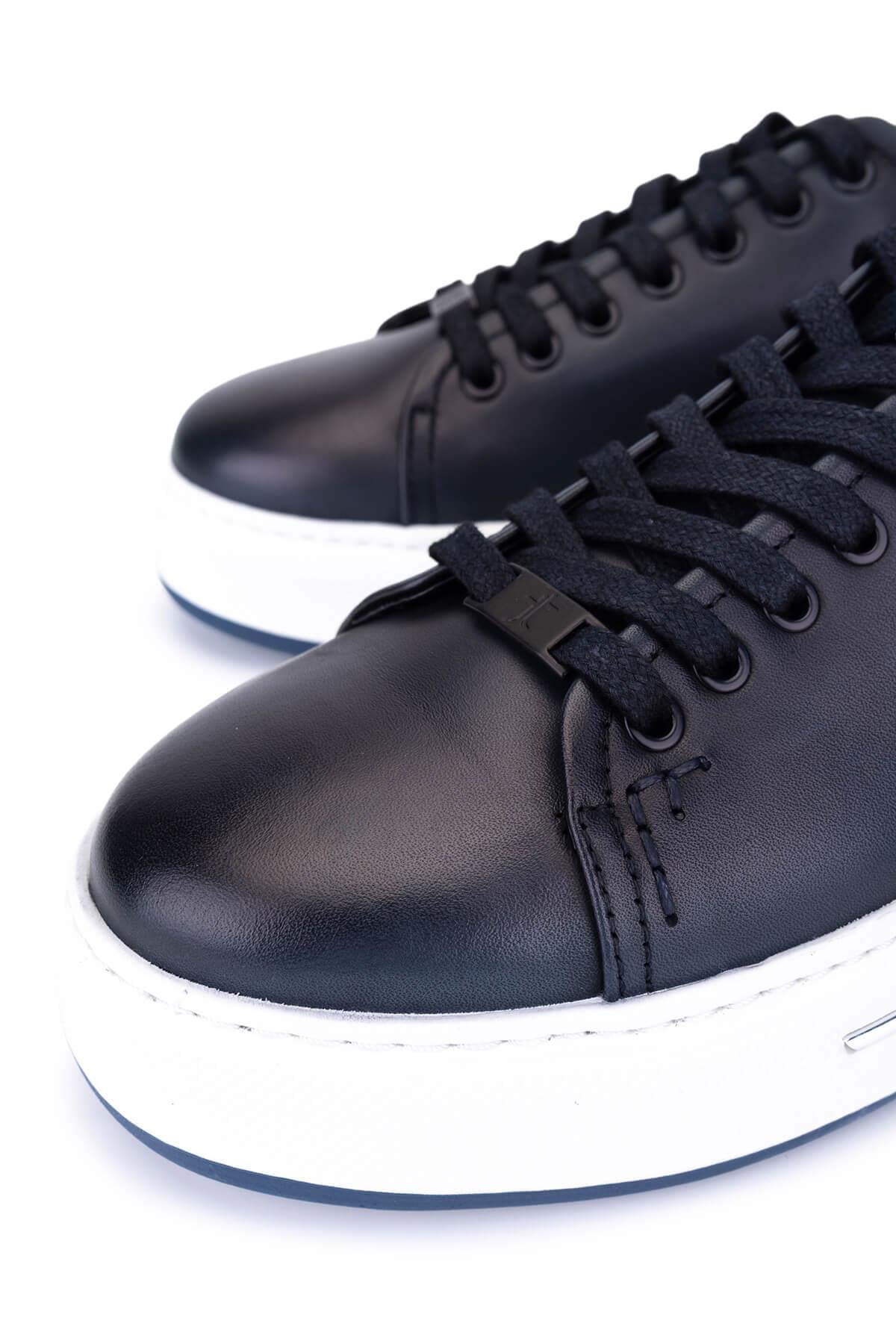 Tamer Tanca Beyaz Tamer Tanca Hakiki Erkek Deri Sneakers Spor Ayakkabı