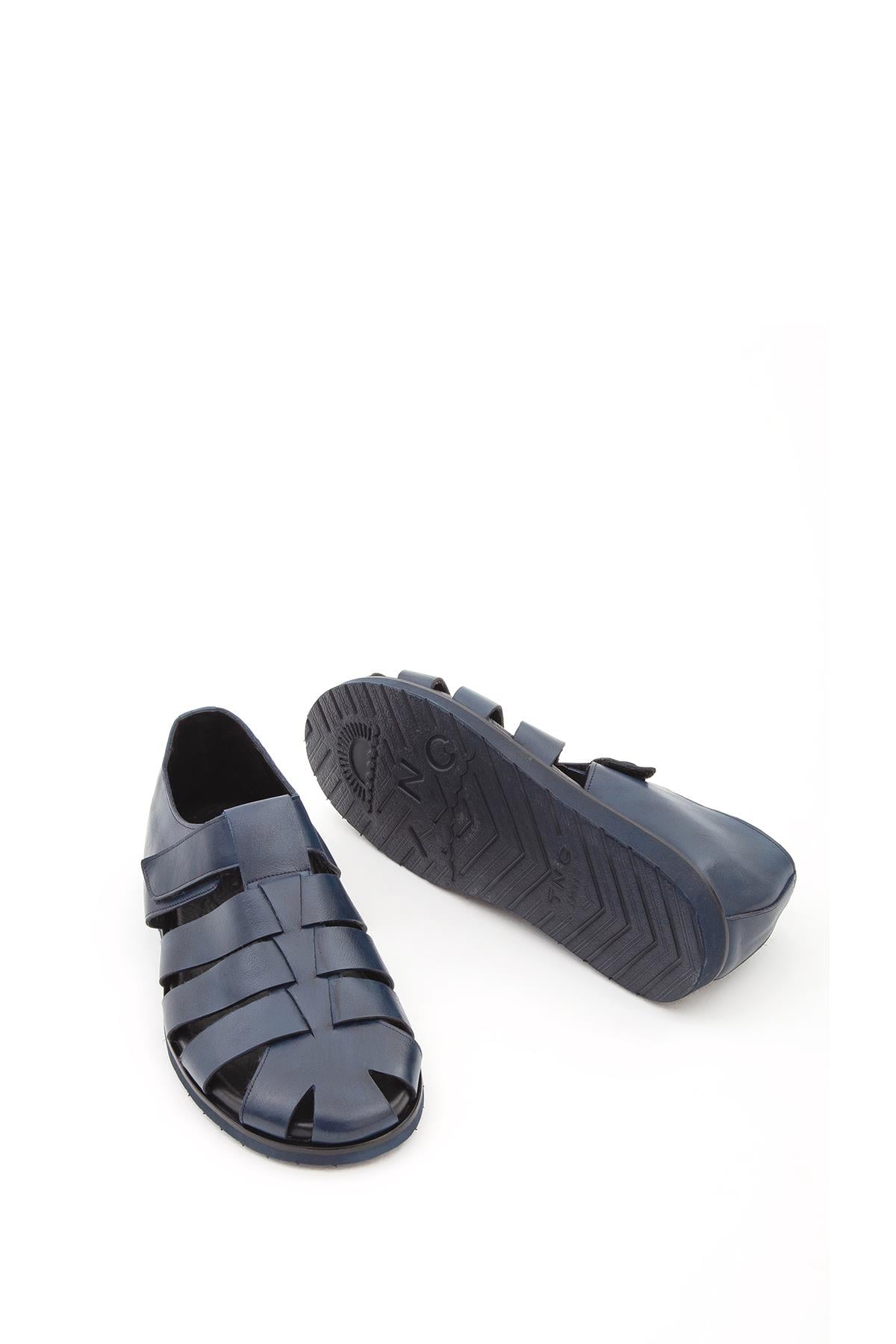 Tamer Tanca Siyah Tamer Tanca Hakiki Erkek Deri Günlük Sandalet