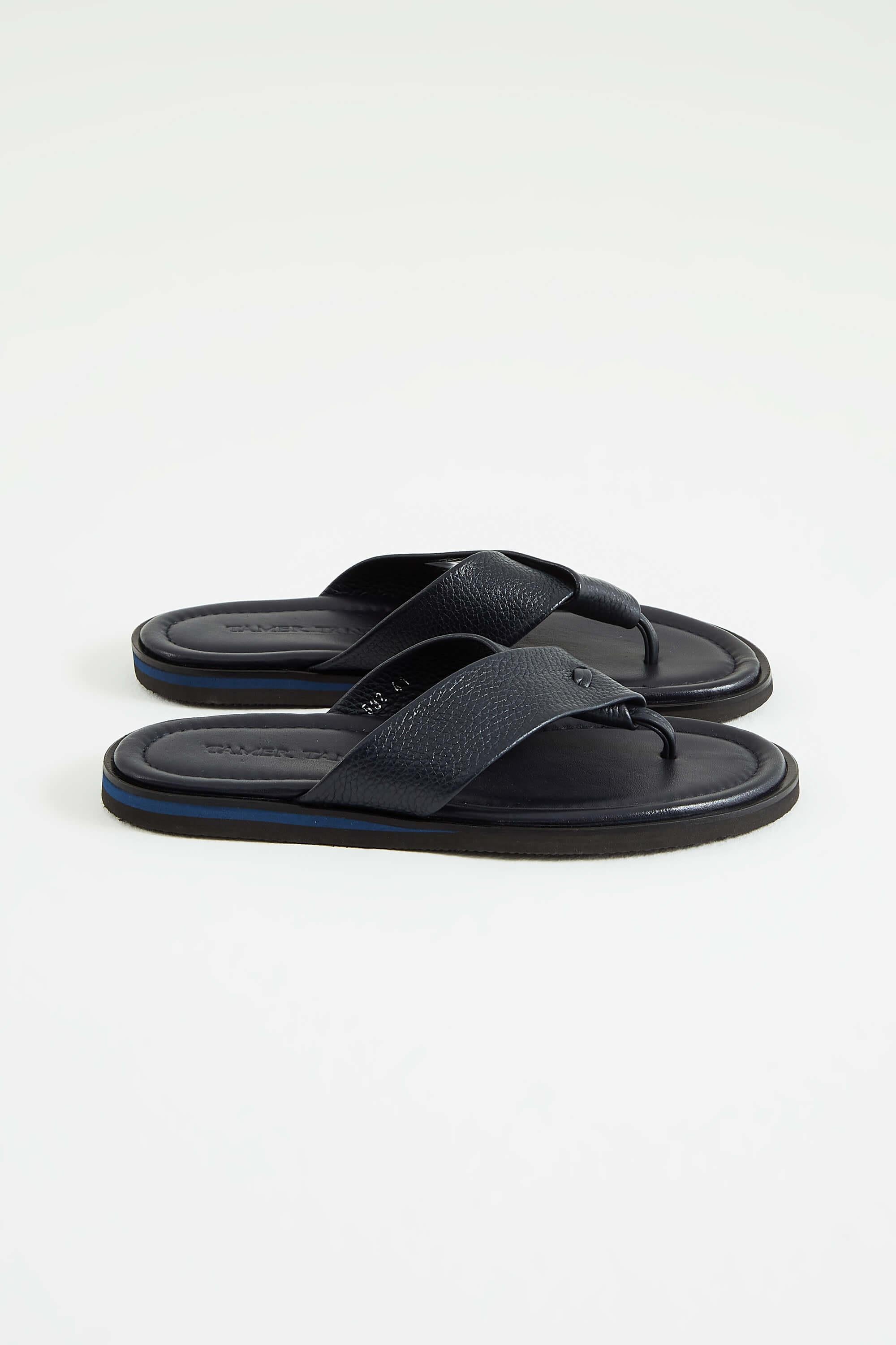 Tamer Tanca Taba Floter Tamer Tanca Hakiki Deri Erkek Parmak Arası Terlik