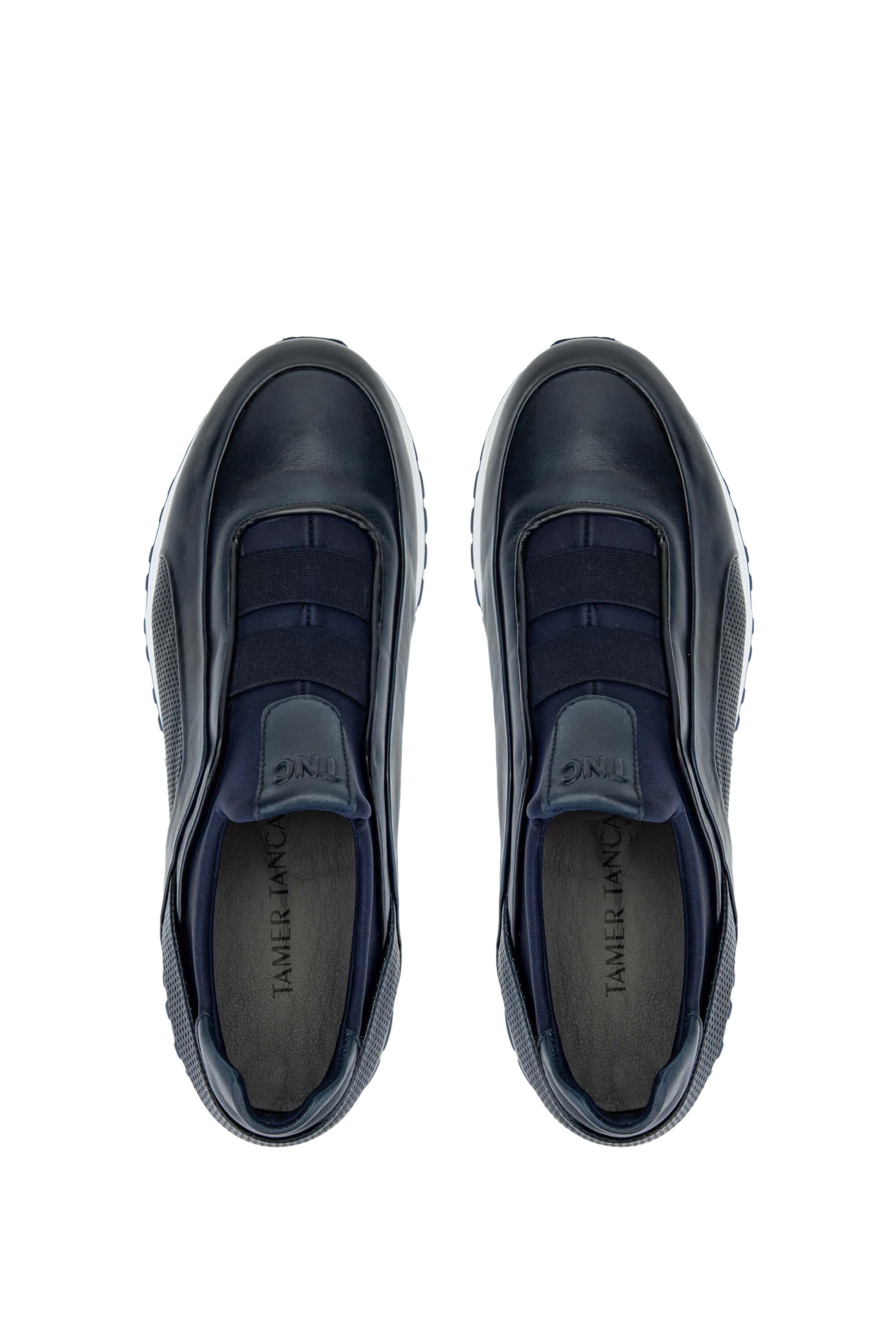 Tamer Tanca Beyaz Tamer Tanca Hakiki Erkek Deri Sneakers Spor Ayakkabı