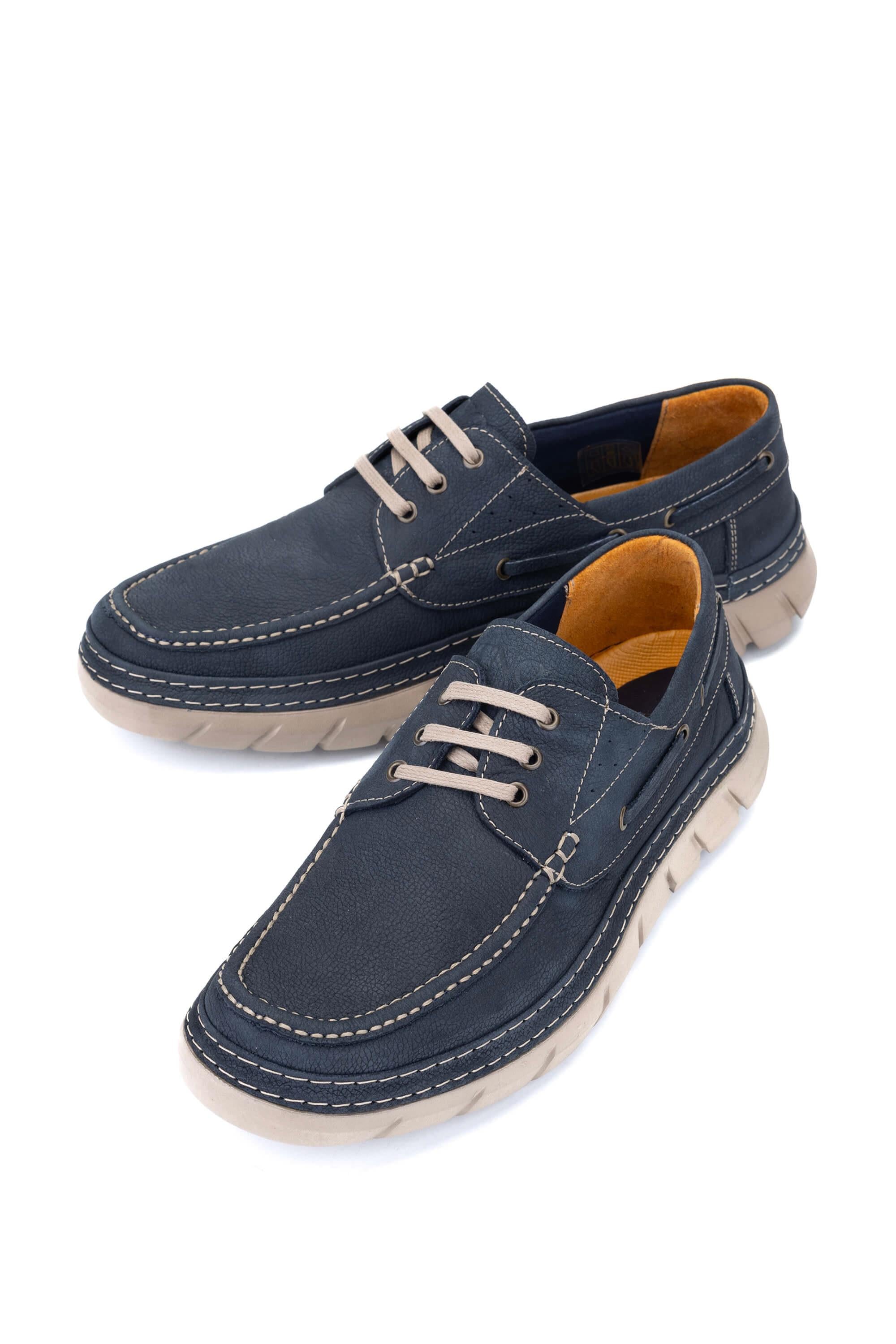 Tamer Tanca Lacivert Nubuk Tamer Tanca Hakiki Deri Erkek Casual Ayakkabı