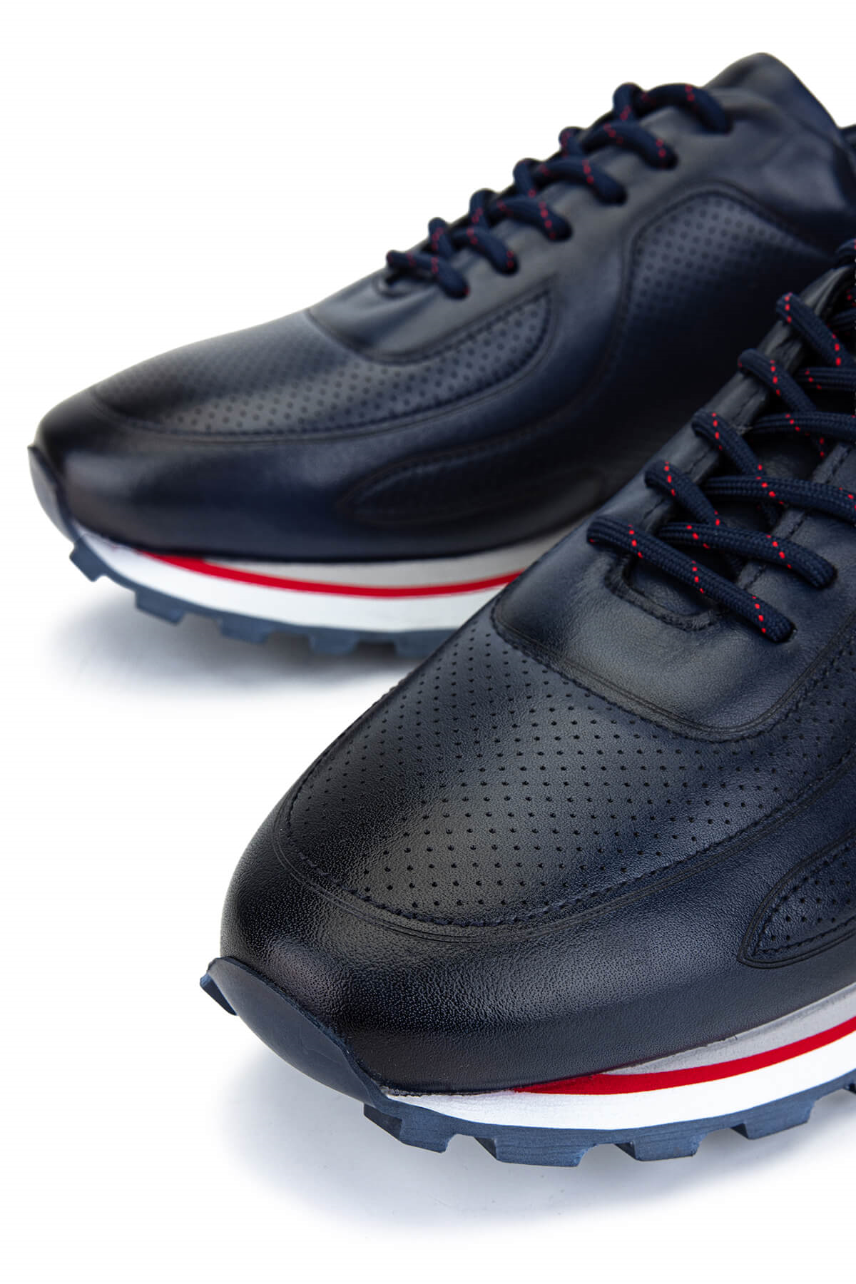 Tamer Tanca Lacivert Tamer Tanca Hakiki Erkek Deri Casual Ayakkabı