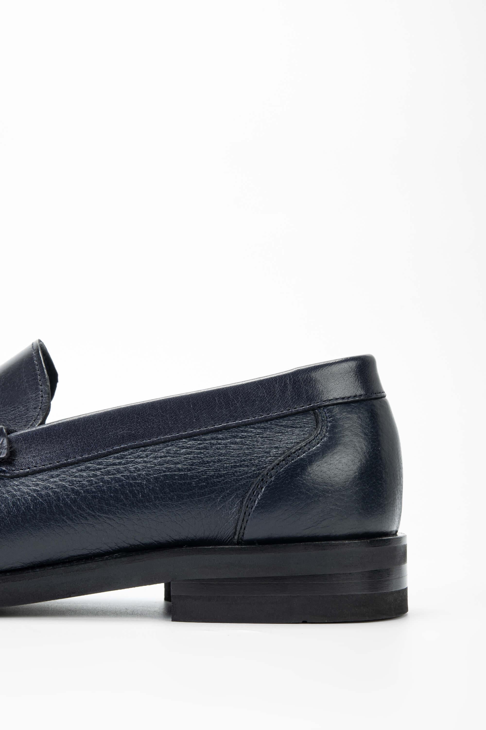 Tamer Tanca Lacivert Tamer Tanca Hakiki Erkek Deri Loafer Ayakkabı