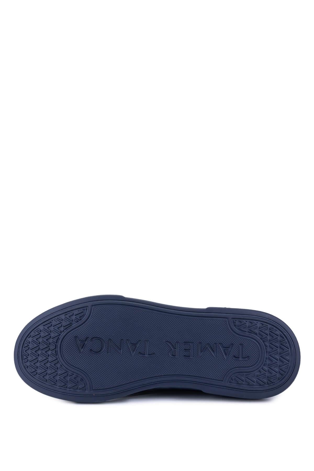 Tamer Tanca Siyah Siyah Tamer Tanca Hakiki Erkek Deri Sneakers Spor Ayakkabı