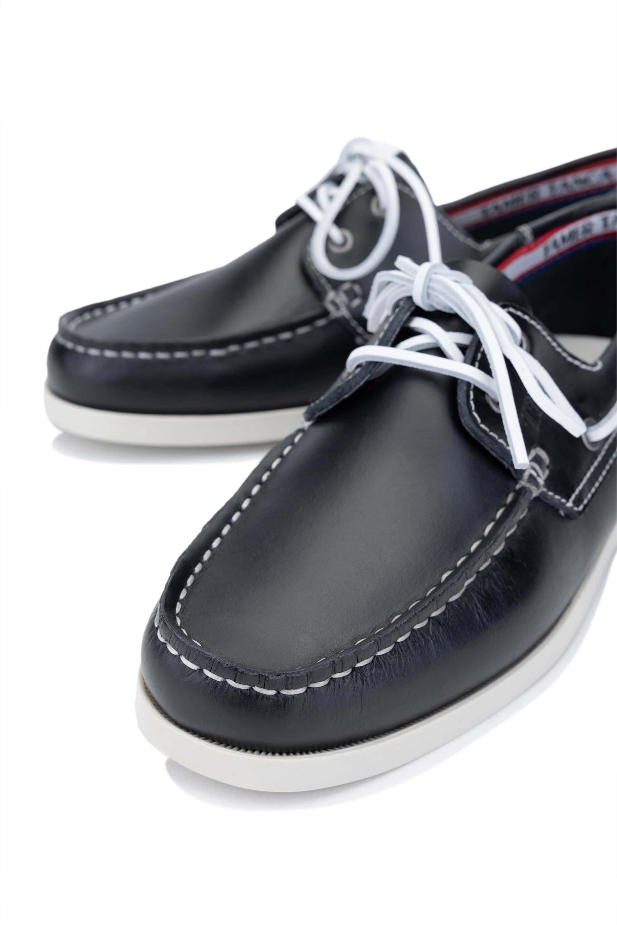 Tamer Tanca Bordo Lacivert Tamer Tanca Hakiki Erkek Deri Casual Ayakkabı