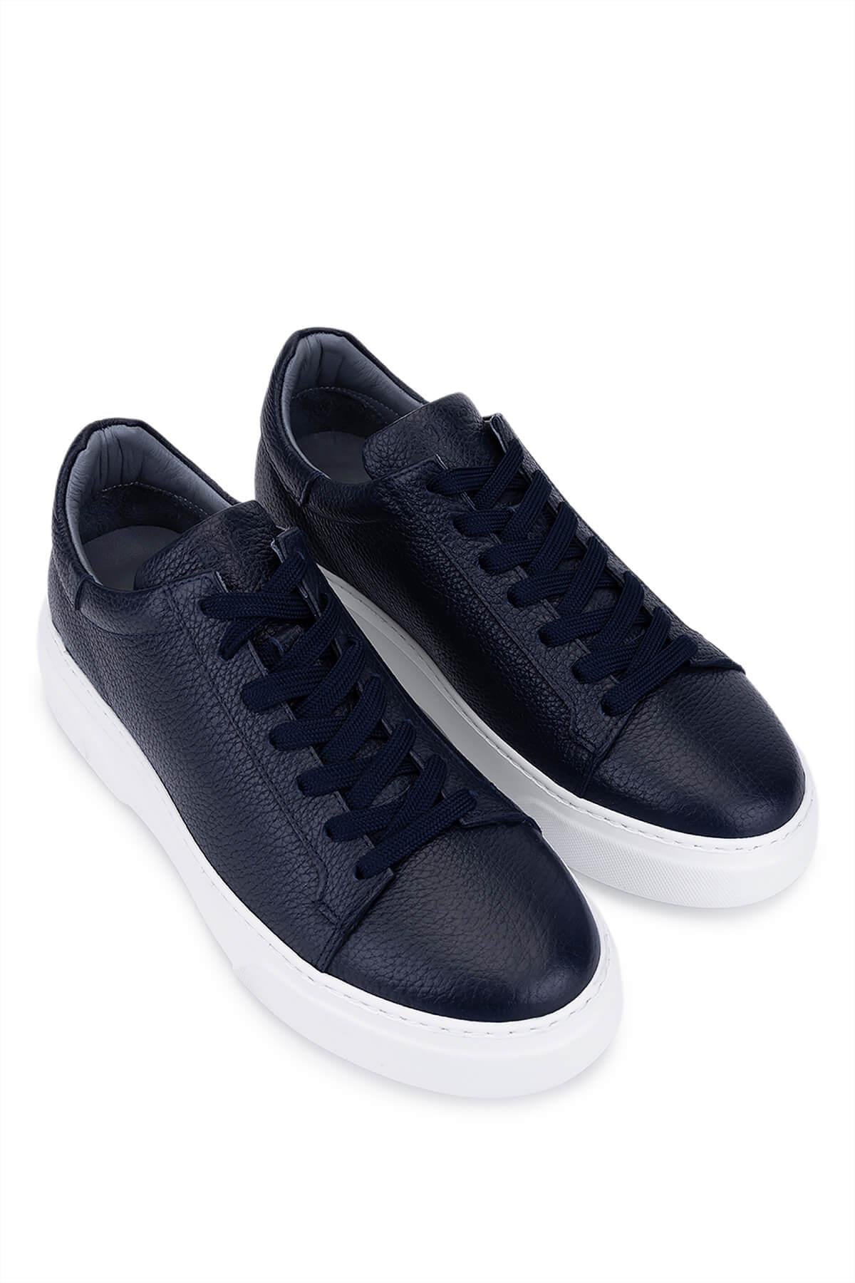 Tamer Tanca Siyah Siyah Tamer Tanca Hakiki Erkek Deri Sneakers Spor Ayakkabı