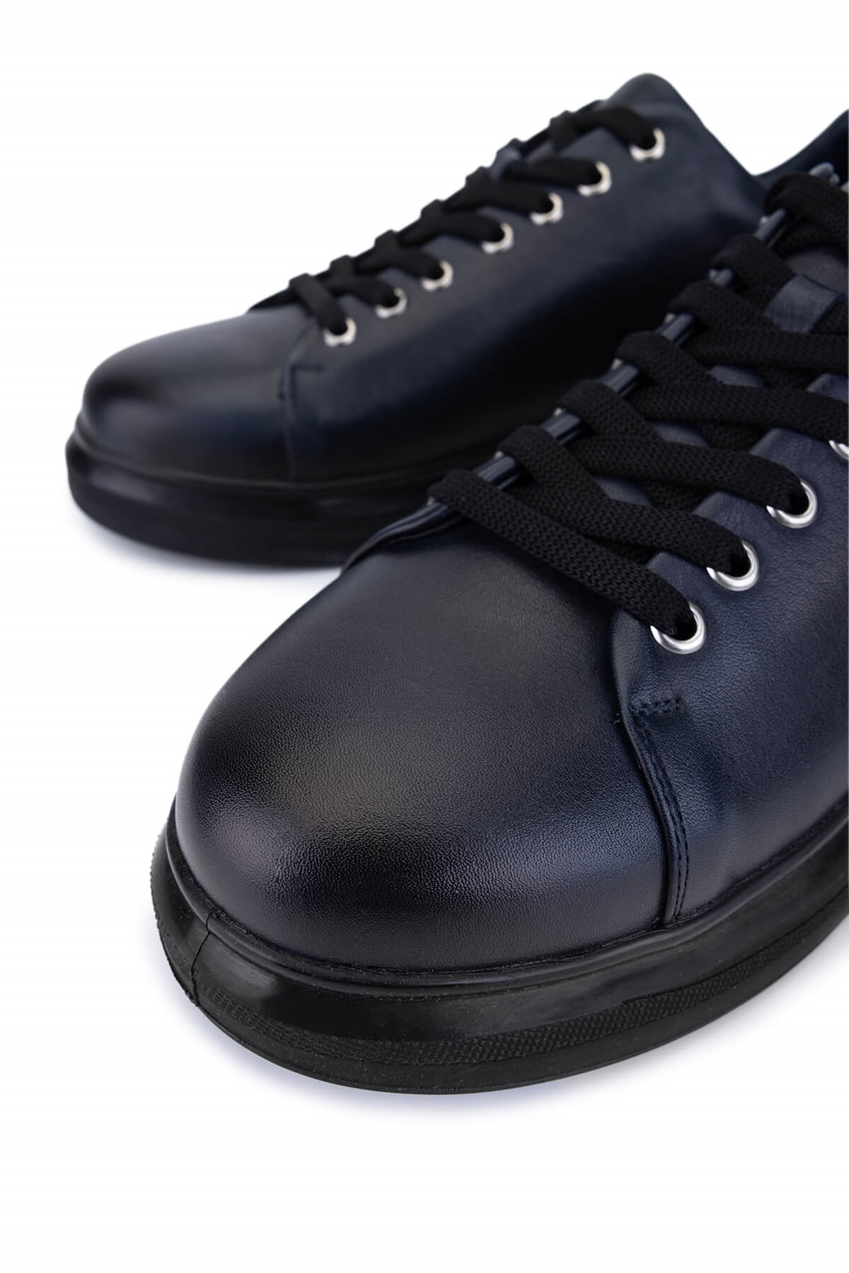 Tamer Tanca Siyah Açma Tamer Tanca Hakiki Erkek Deri Sneakers Spor Ayakkabı