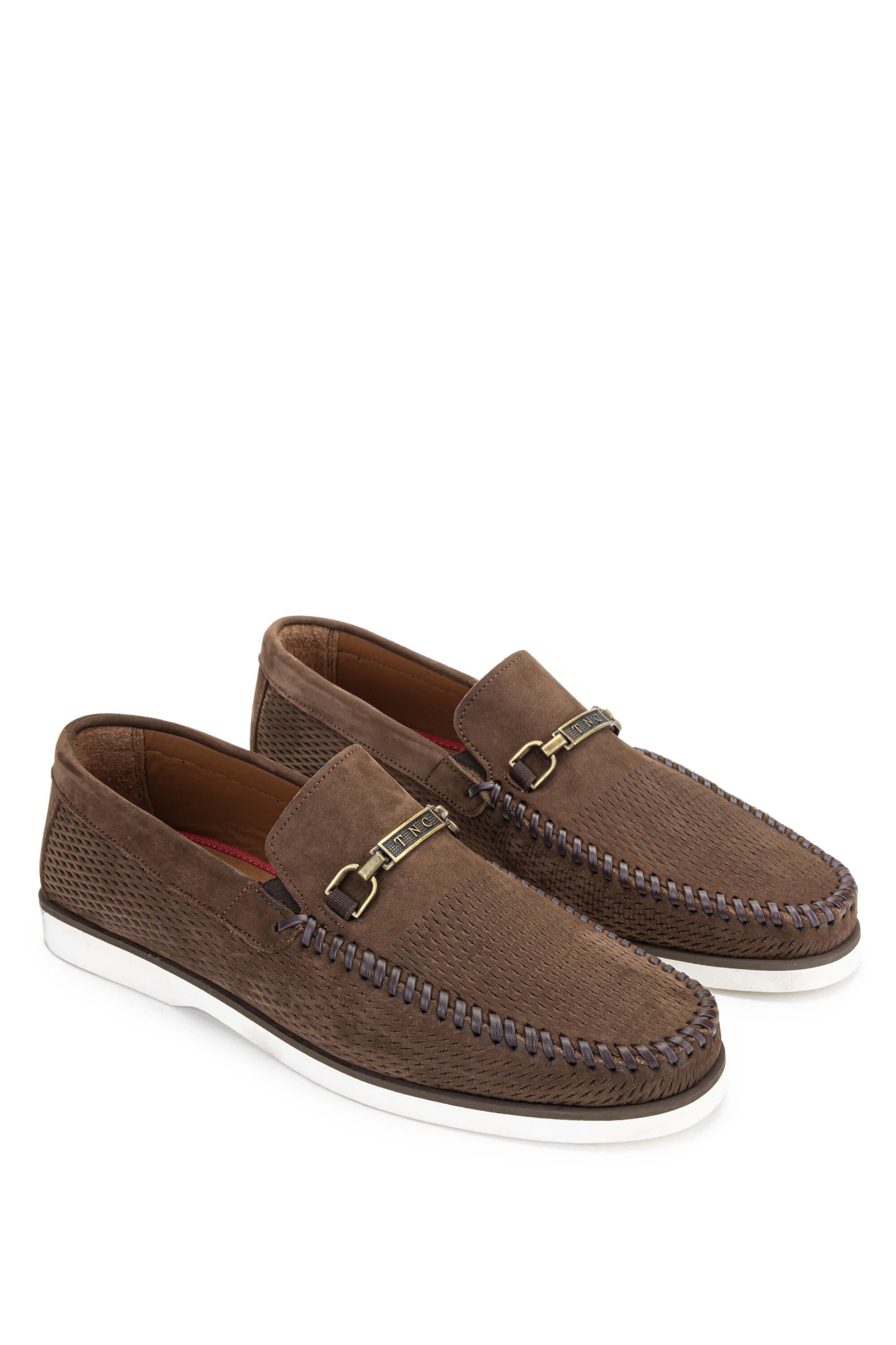 Tamer Tanca Lacivert Nubuk Tamer Tanca Hakiki Deri Erkek Loafer Ayakkabı