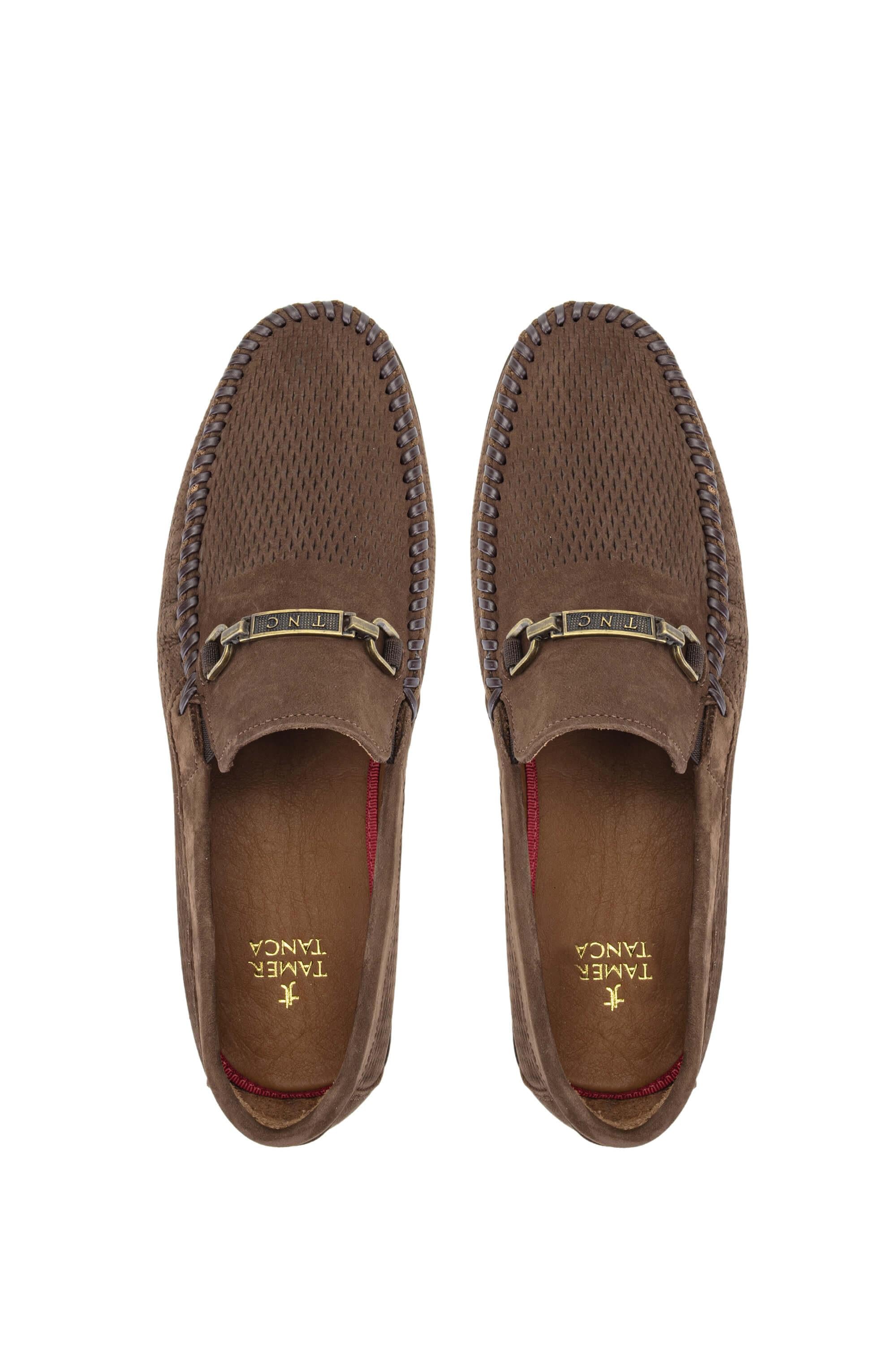 Tamer Tanca Lacivert Nubuk Tamer Tanca Hakiki Deri Erkek Loafer Ayakkabı