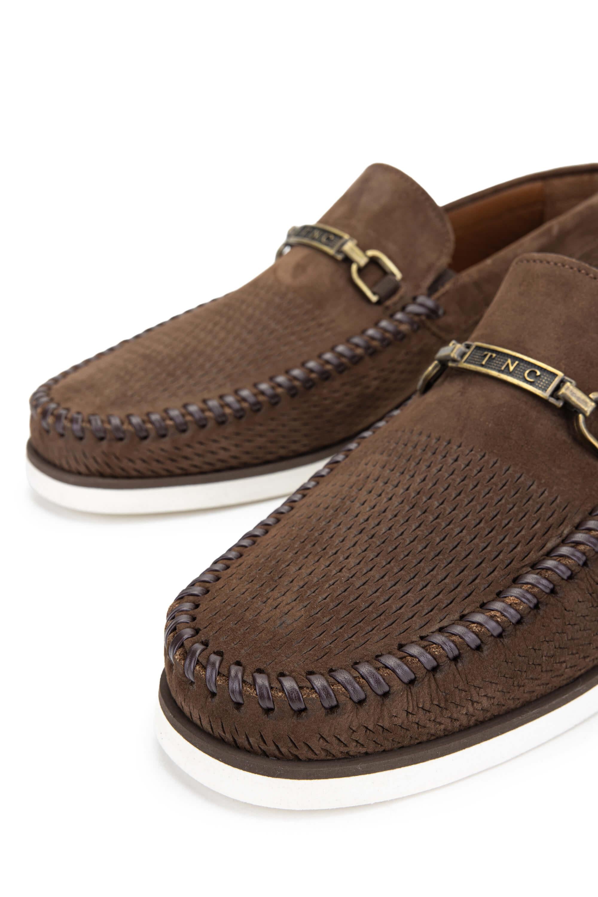 Tamer Tanca Lacivert Nubuk Tamer Tanca Hakiki Deri Erkek Loafer Ayakkabı