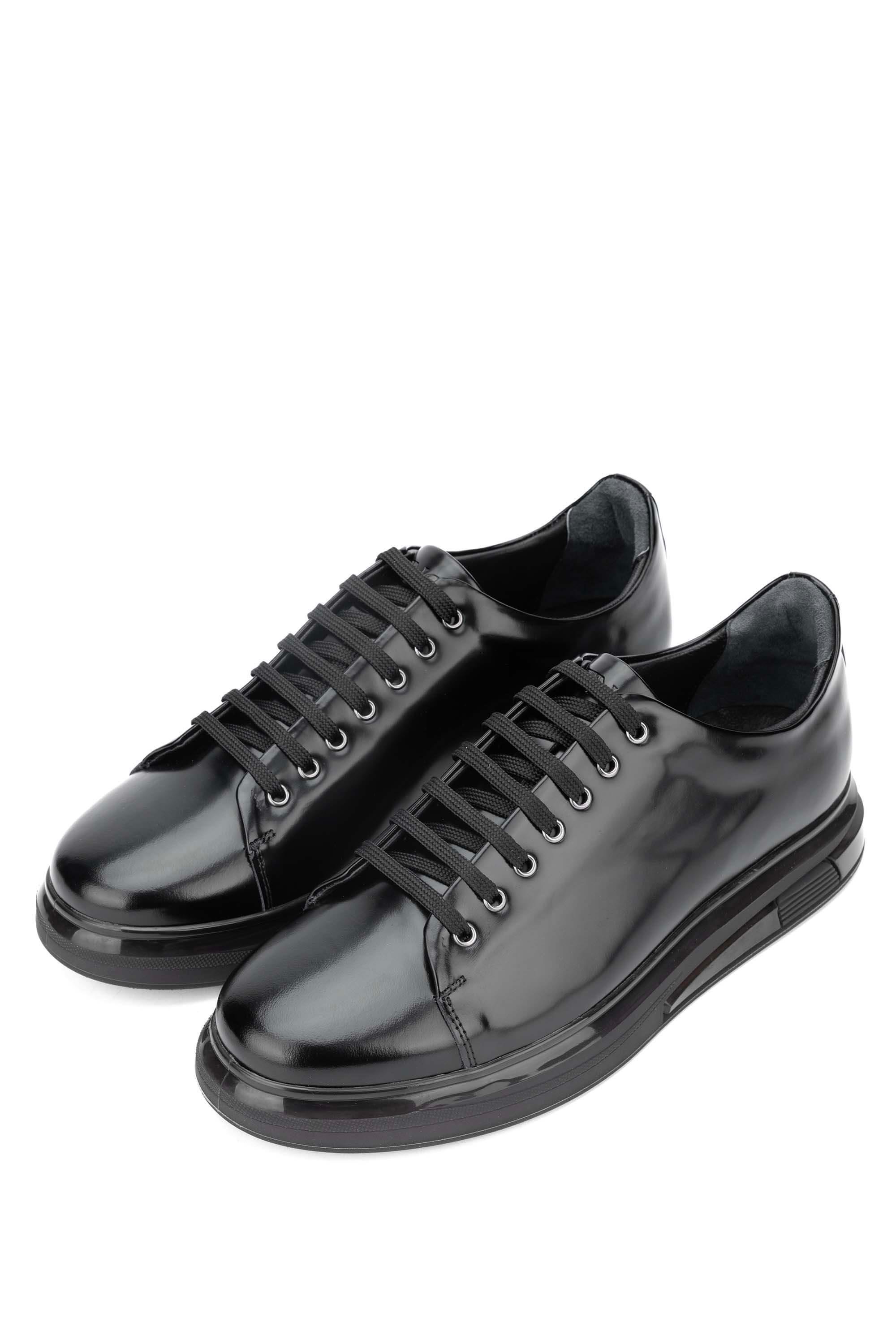 Tamer Tanca Siyah Açma Tamer Tanca Hakiki Erkek Deri Sneakers Spor Ayakkabı