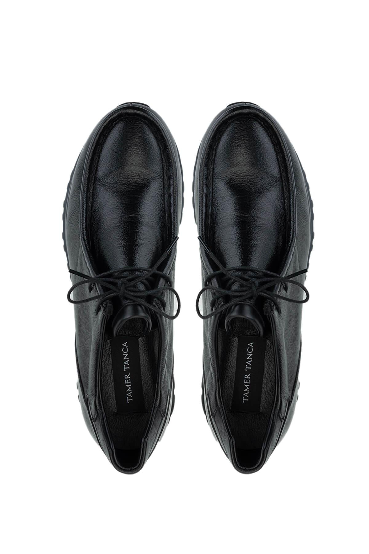 Tamer Tanca Siyah Tamer Tanca Hakiki Erkek Deri Deri Casual Ayakkabı