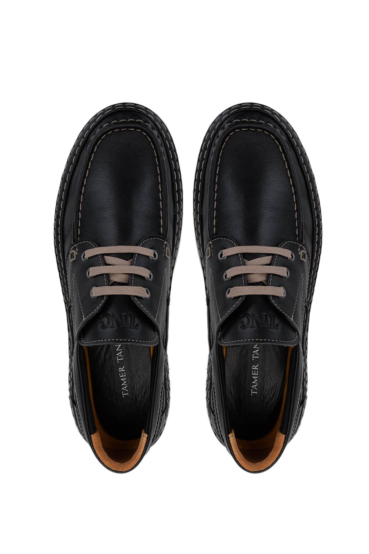 Tamer Tanca Lacivert Nubuk Tamer Tanca Hakiki Deri Erkek Casual Ayakkabı