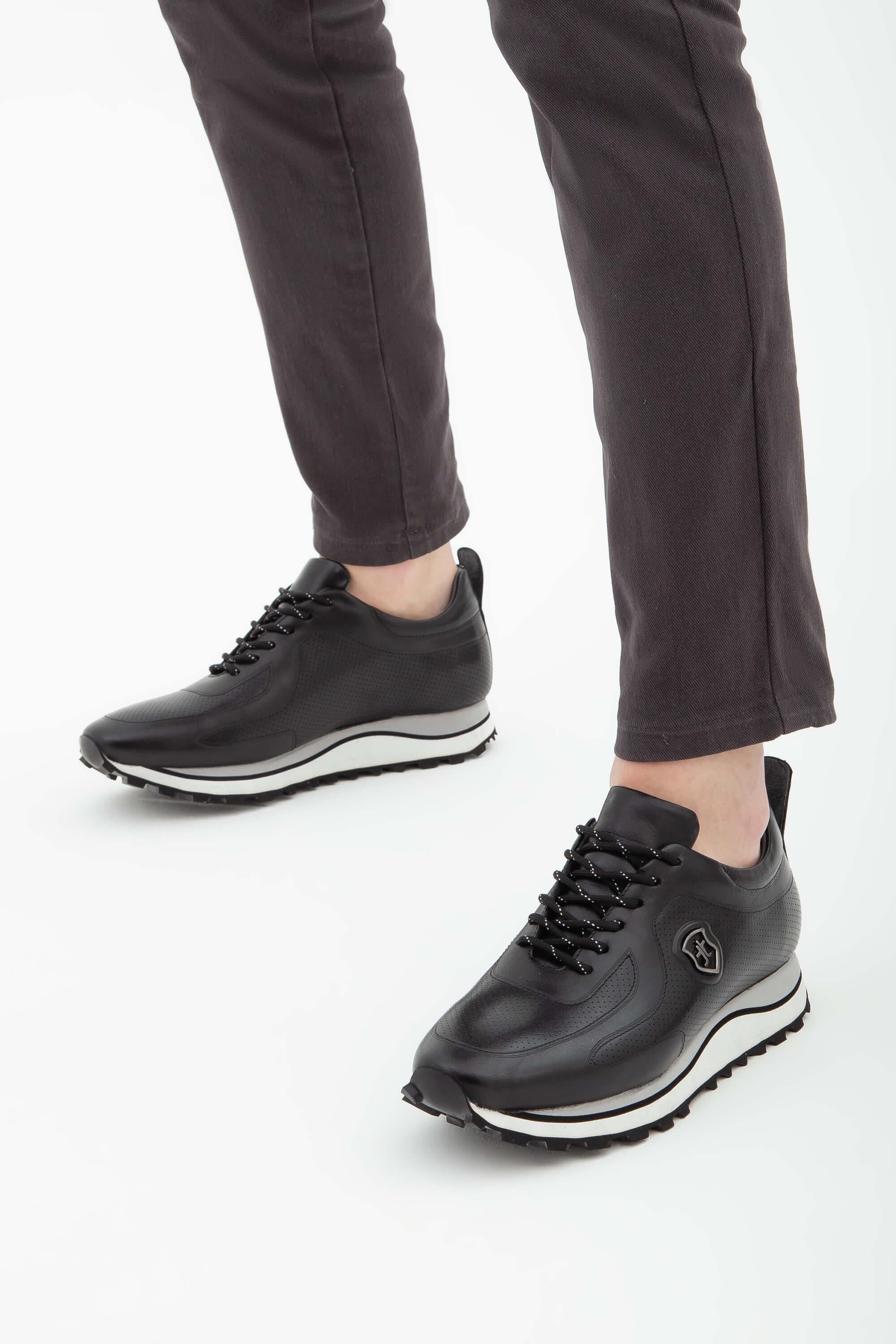 Tamer Tanca Lacivert Tamer Tanca Hakiki Erkek Deri Casual Ayakkabı