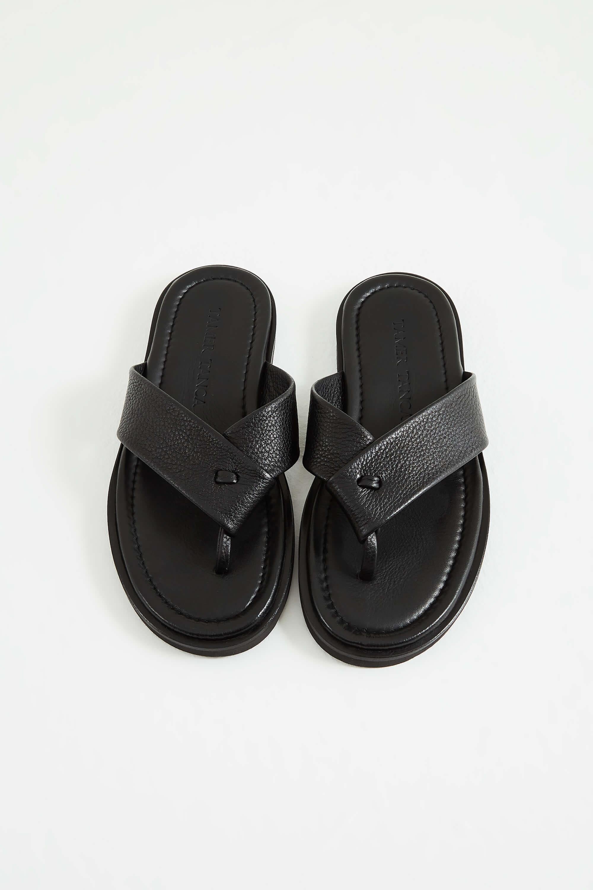 Tamer Tanca Taba Floter Tamer Tanca Hakiki Deri Erkek Parmak Arası Terlik