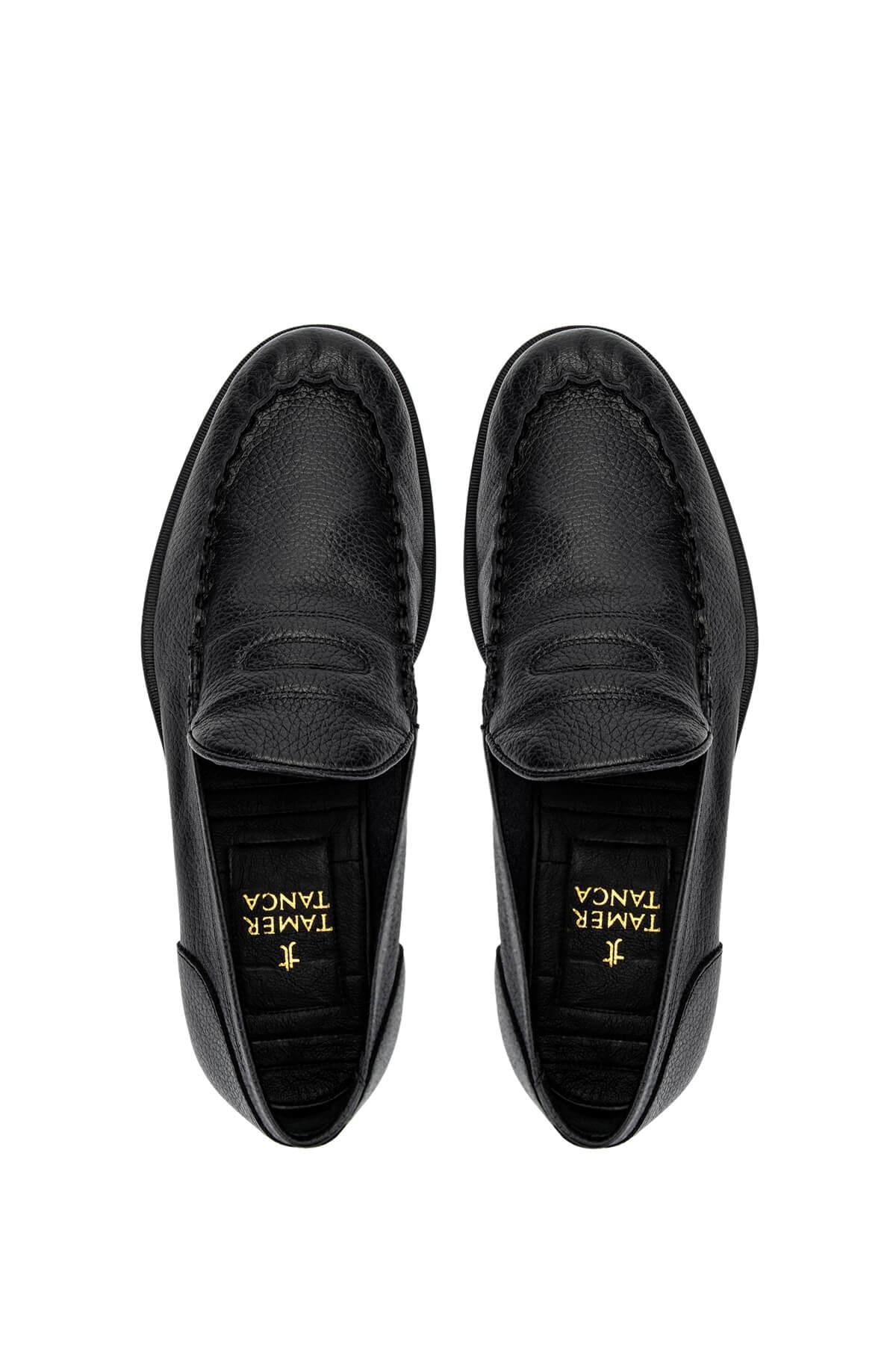 Tamer Tanca Lacivert Tamer Tanca Hakiki Erkek Deri Loafer Ayakkabı