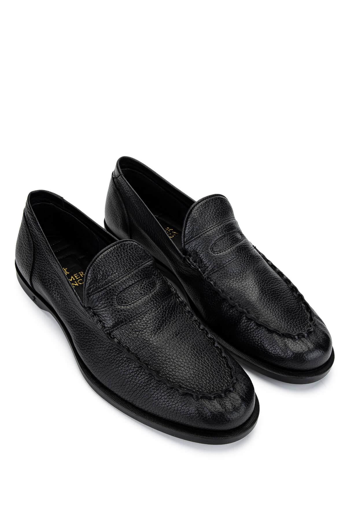 Tamer Tanca Lacivert Tamer Tanca Hakiki Erkek Deri Loafer Ayakkabı