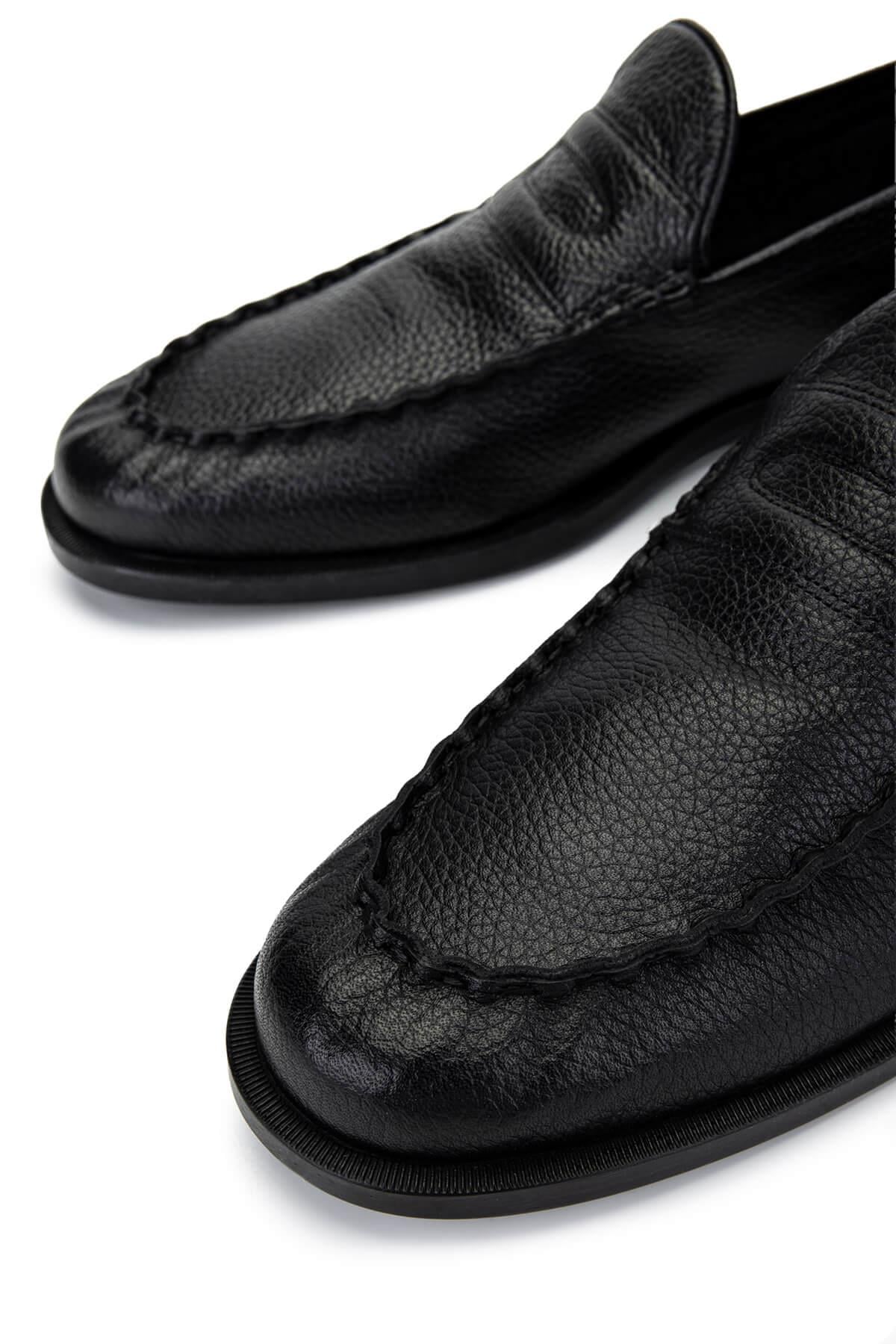 Tamer Tanca Lacivert Tamer Tanca Hakiki Erkek Deri Loafer Ayakkabı