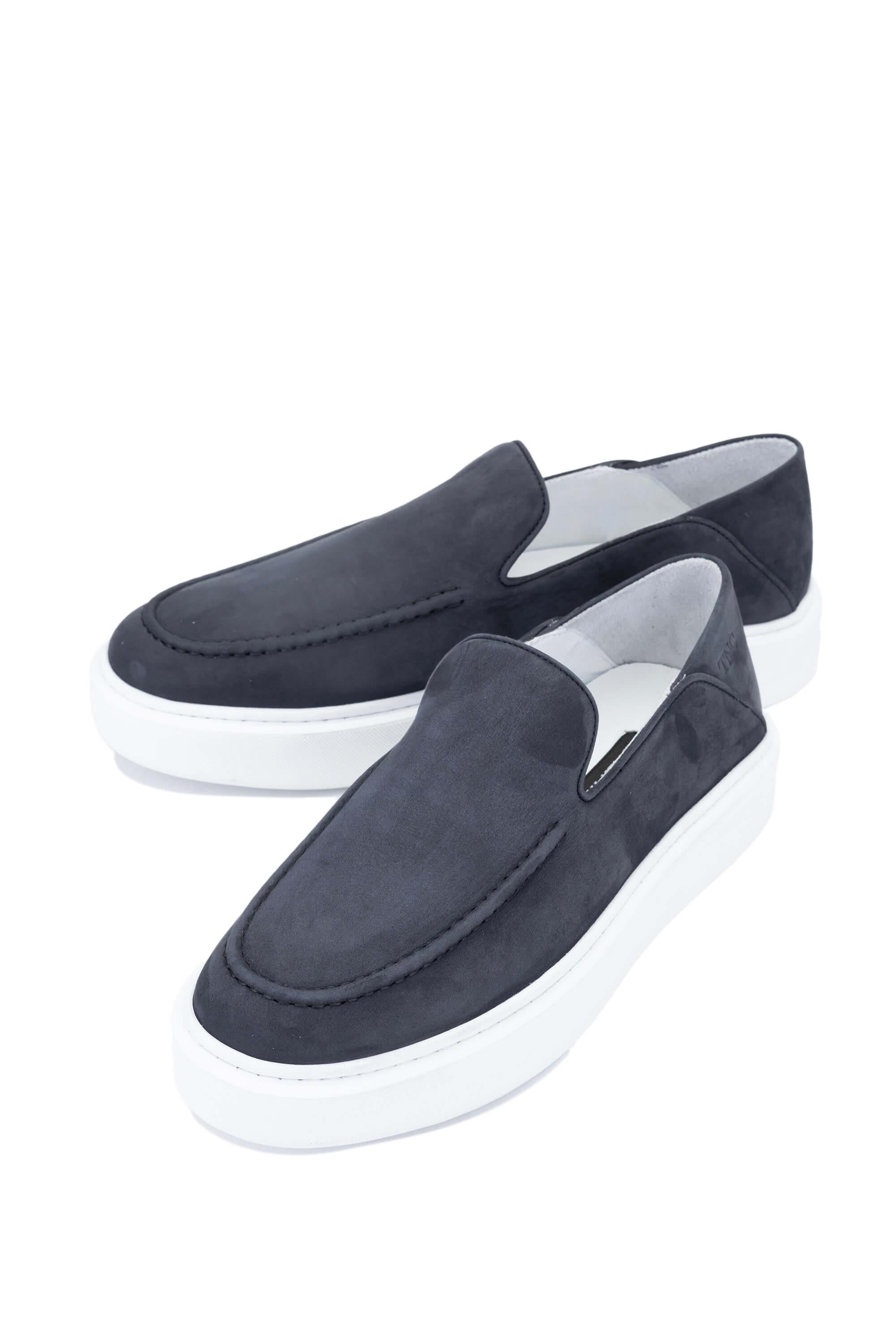 Tamer Tanca Siyah Nubuk Tamer Tanca Hakiki Deri Erkek Loafer Ayakkabı