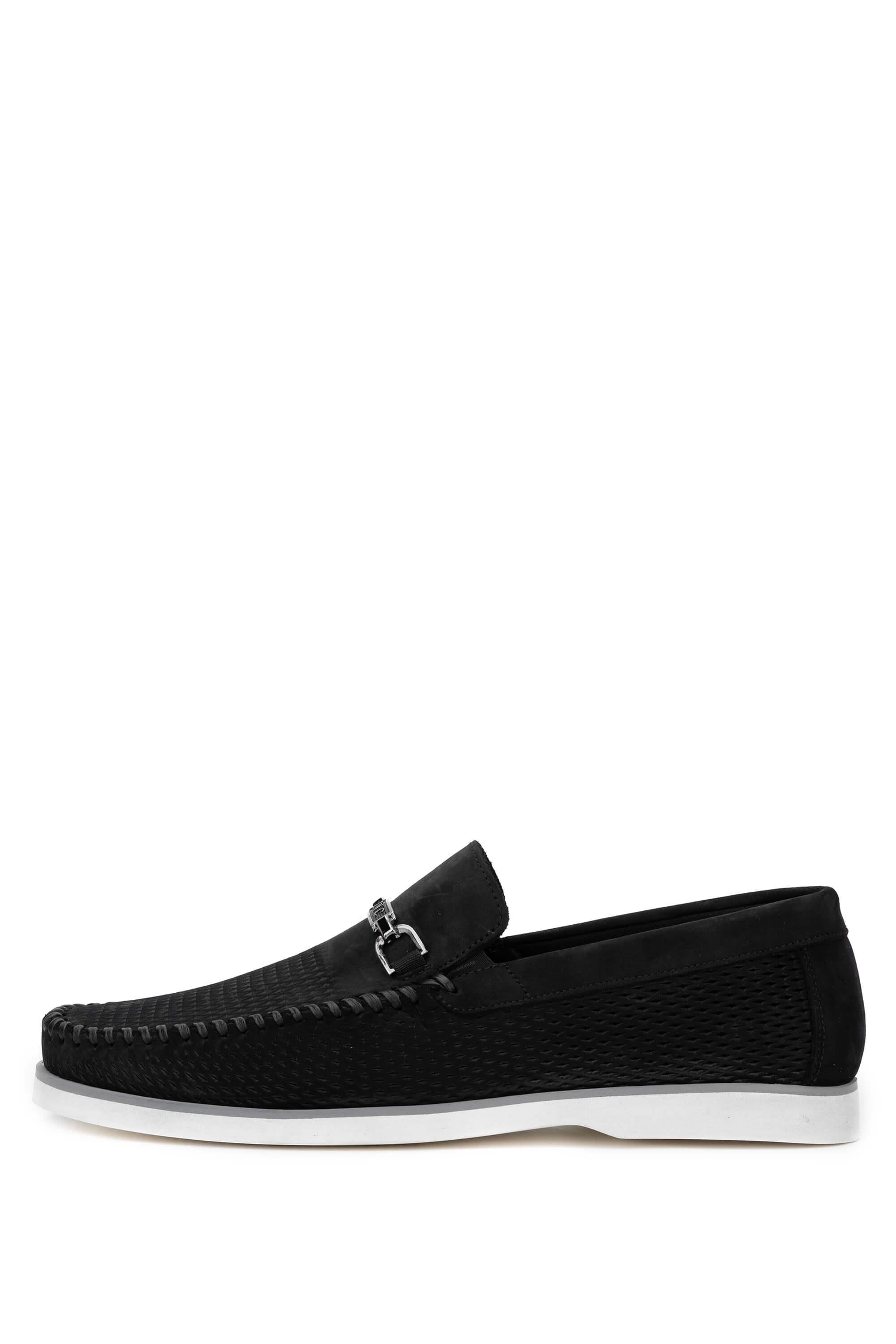 Tamer Tanca Lacivert Nubuk Tamer Tanca Hakiki Deri Erkek Loafer Ayakkabı