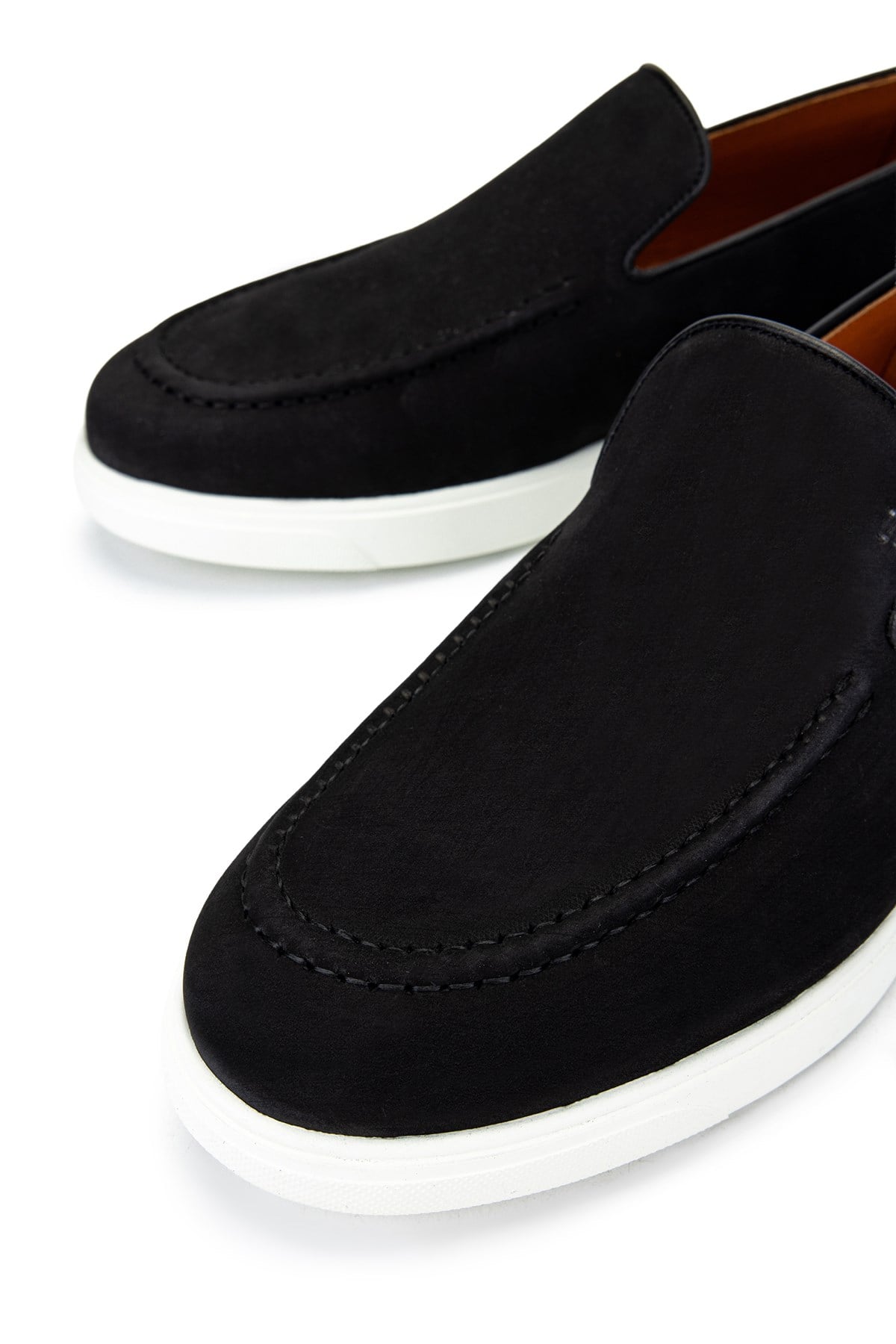 Tamer Tanca Kahverengi Nubuk Tamer Tanca Hakiki Deri Erkek Loafer Ayakkabı