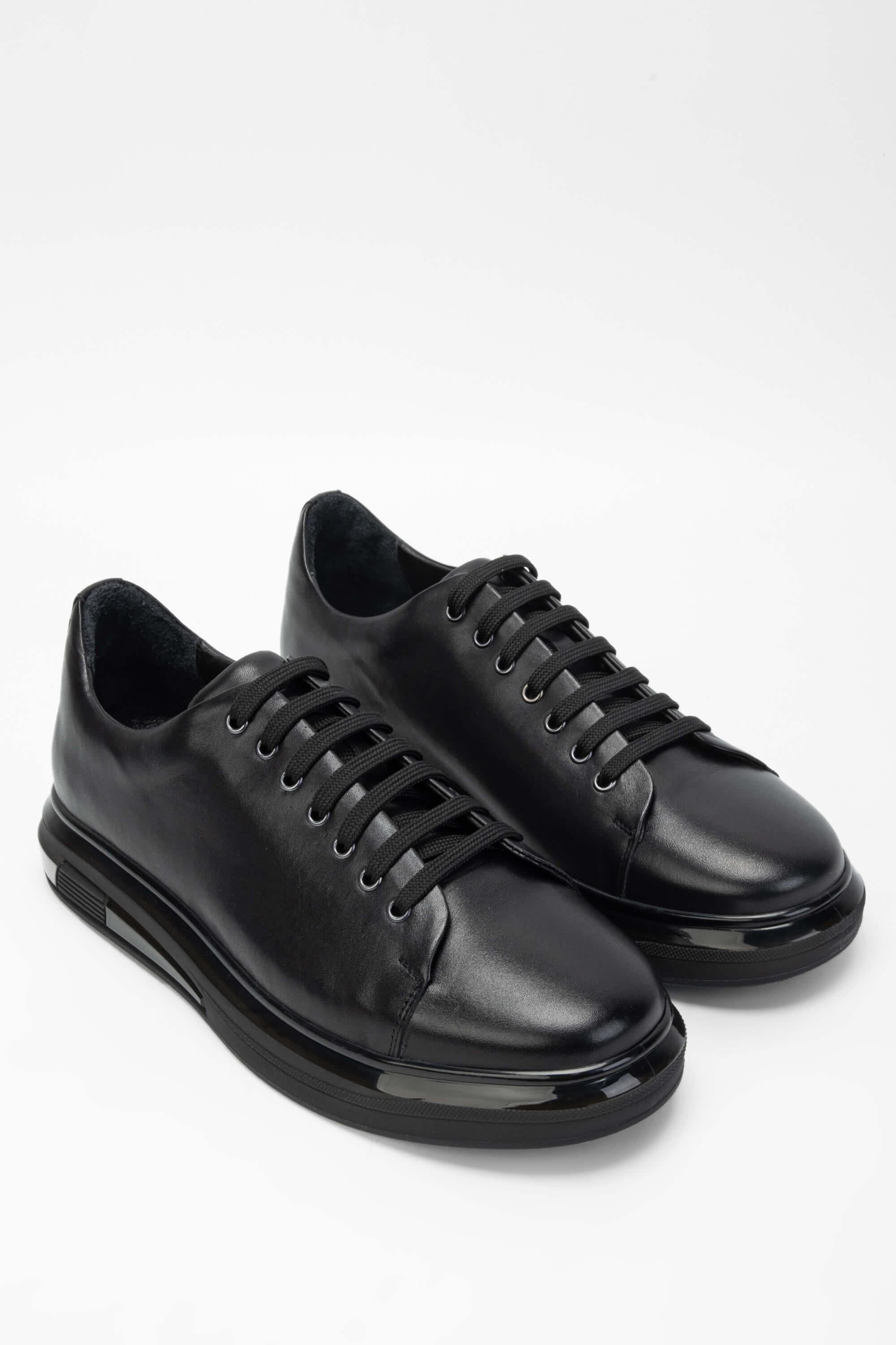 Tamer Tanca Siyah Açma Tamer Tanca Hakiki Erkek Deri Sneakers Spor Ayakkabı