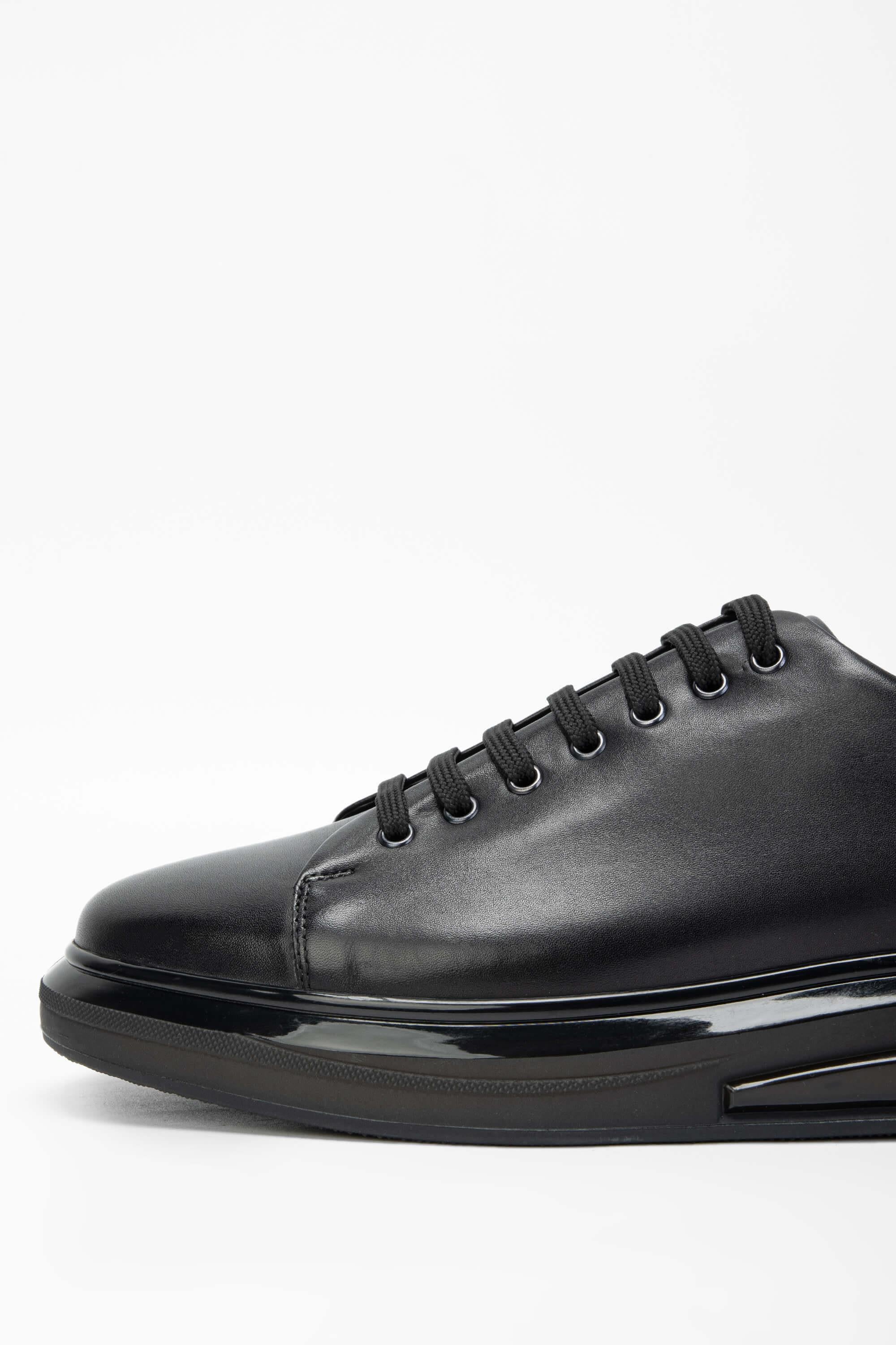 Tamer Tanca Siyah Açma Tamer Tanca Hakiki Erkek Deri Sneakers Spor Ayakkabı