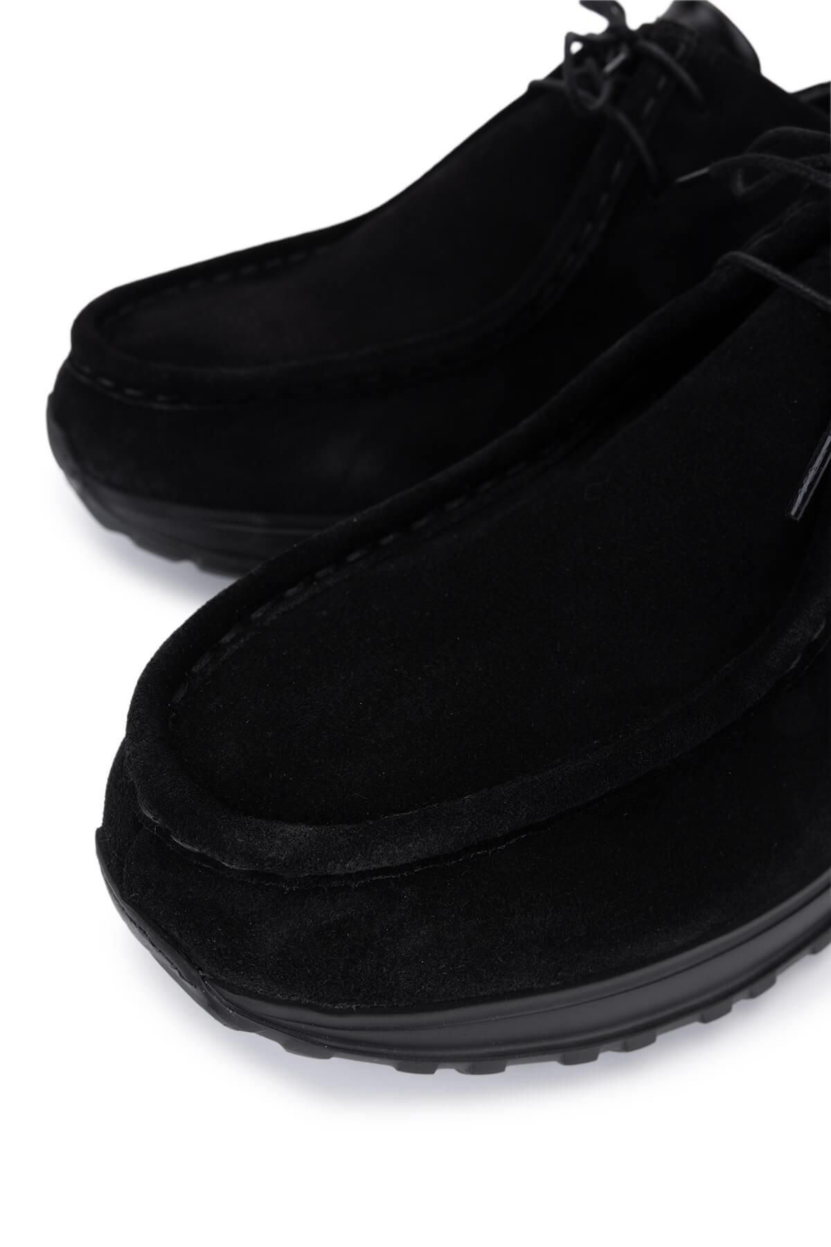 Tamer Tanca Siyah Süet Tamer Tanca Hakiki Deri Erkek Casual Ayakkabı