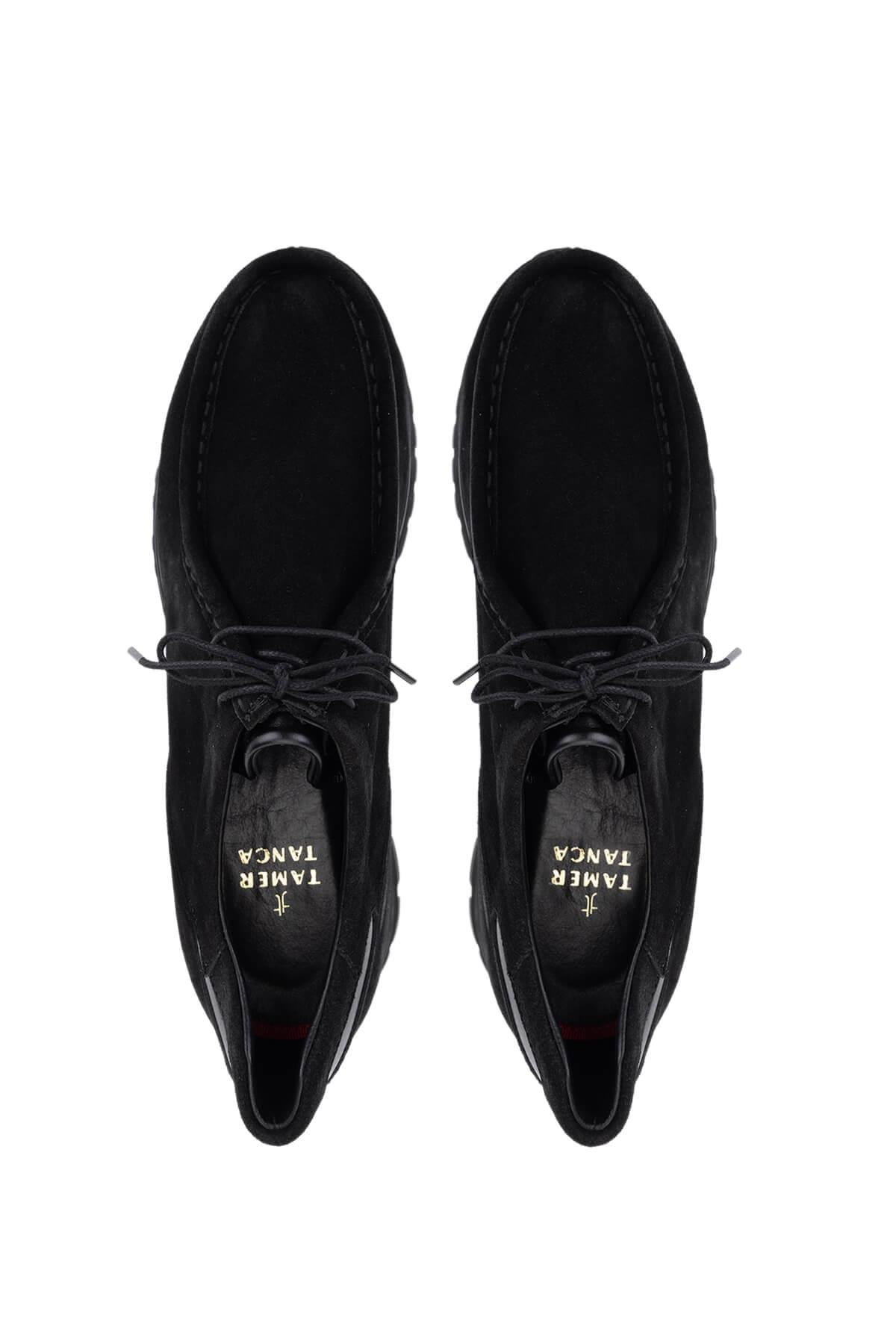 Tamer Tanca Siyah Süet Tamer Tanca Hakiki Deri Erkek Casual Ayakkabı