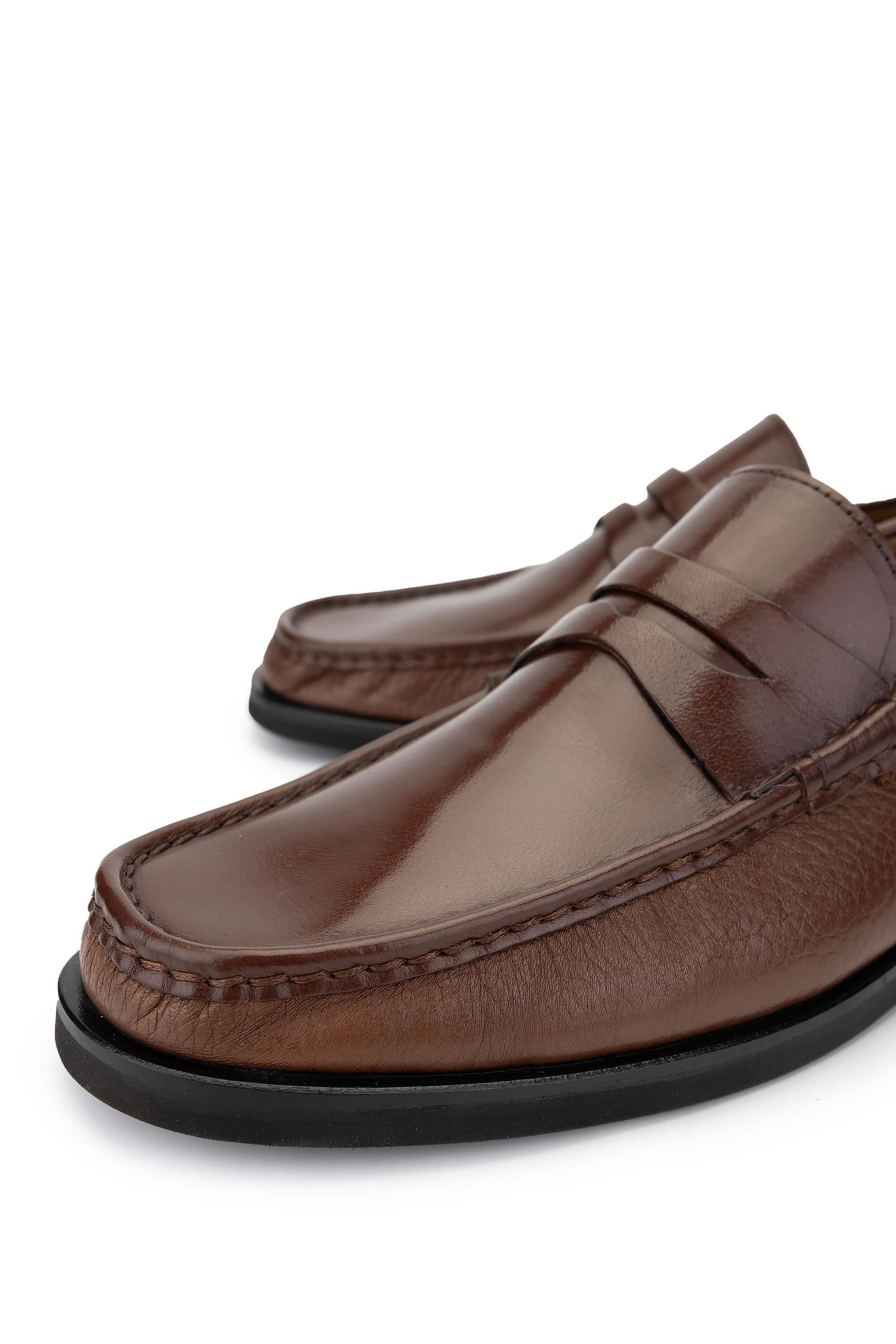 Tamer Tanca Lacivert Tamer Tanca Hakiki Erkek Deri Loafer Ayakkabı