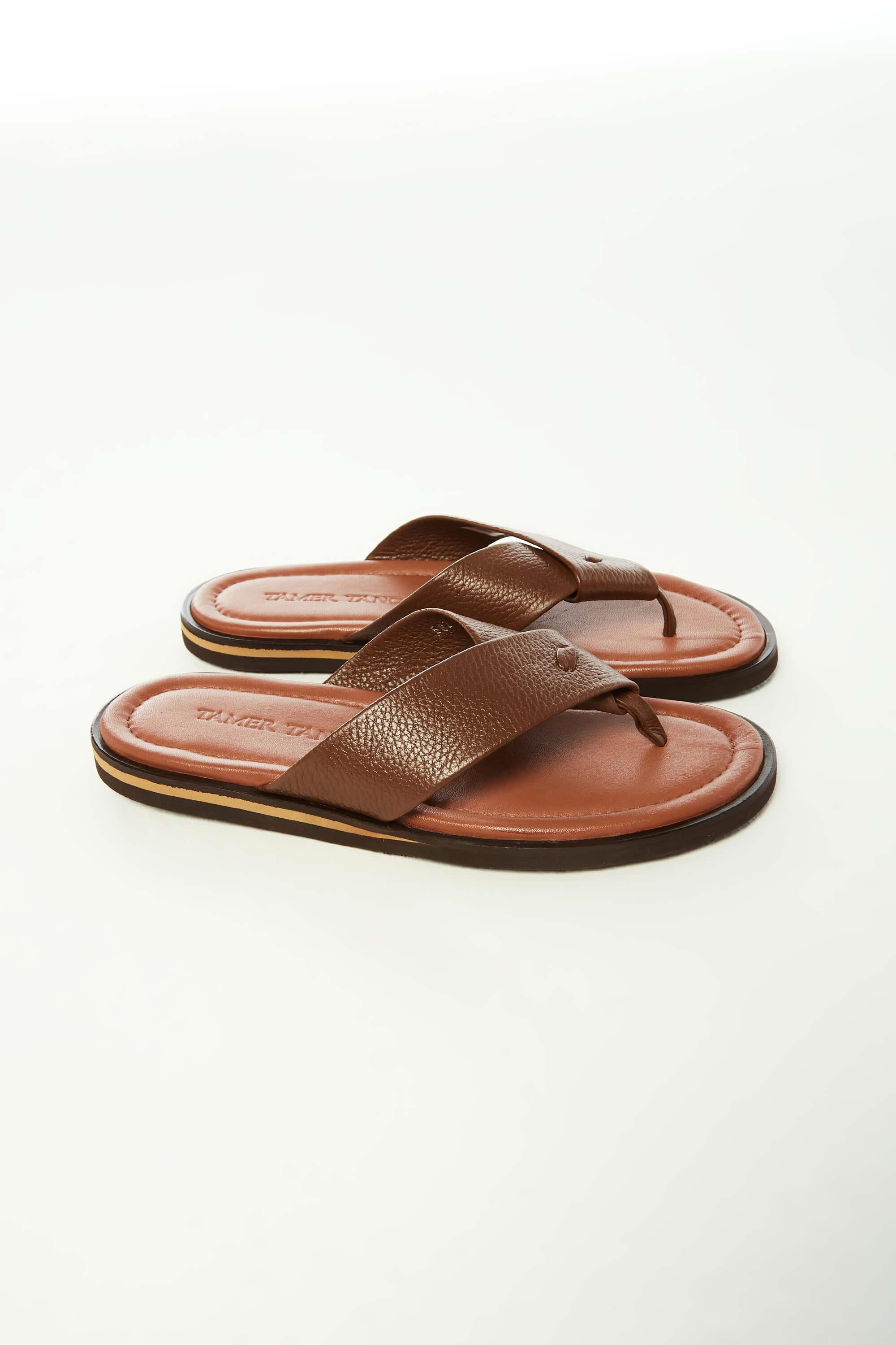 Tamer Tanca Taba Floter Tamer Tanca Hakiki Deri Erkek Parmak Arası Terlik