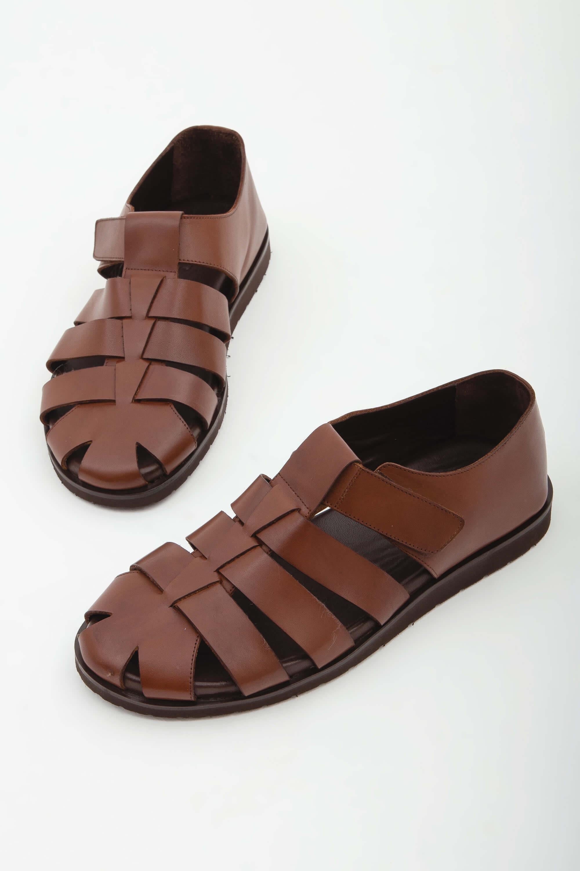 Tamer Tanca Siyah Tamer Tanca Hakiki Erkek Deri Günlük Sandalet