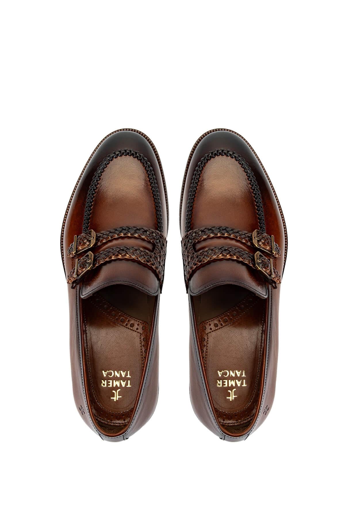 Tamer Tanca Kahverengi Tamer Tanca Hakiki Deri Erkek Klasik Ayakkabı
