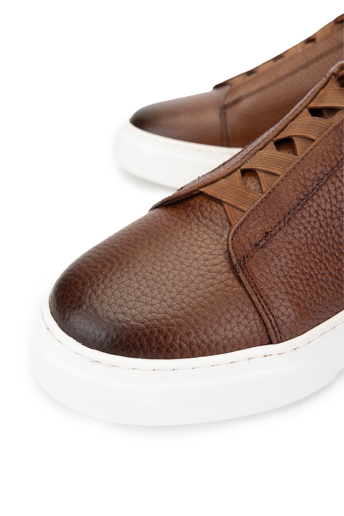 Tamer Tanca Bej Floter Tamer Tanca Hakiki Deri Erkek Sneakers Spor Ayakkabı