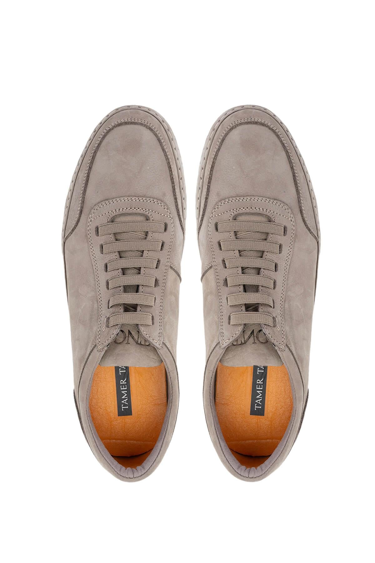 Tamer Tanca Vizon Nubuk Tamer Tanca Hakiki Erkek Deri Sneakers Spor Ayakkabı