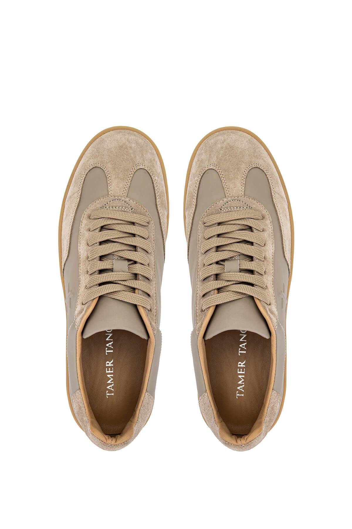 Tamer Tanca Vizon Tamer Tanca Hakiki Erkek Deri Sneakers Spor Ayakkabı