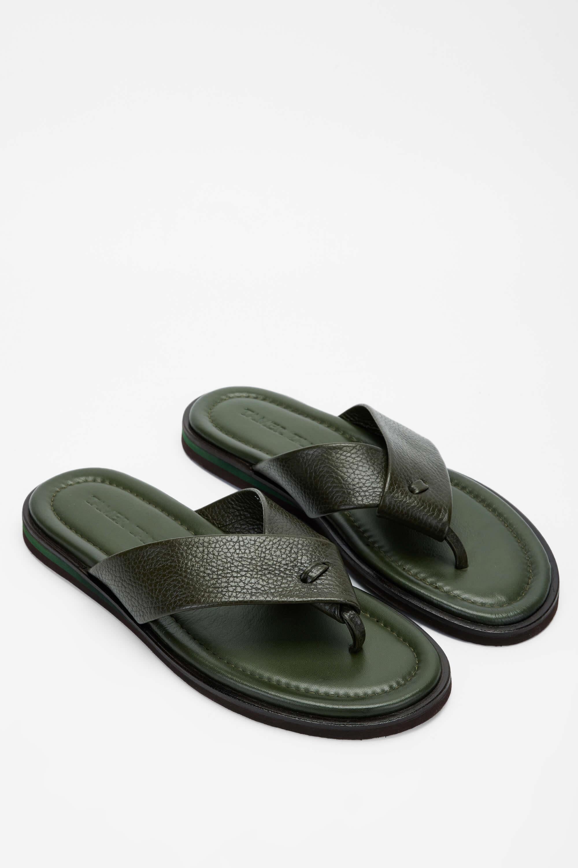 Tamer Tanca Taba Floter Tamer Tanca Hakiki Deri Erkek Parmak Arası Terlik