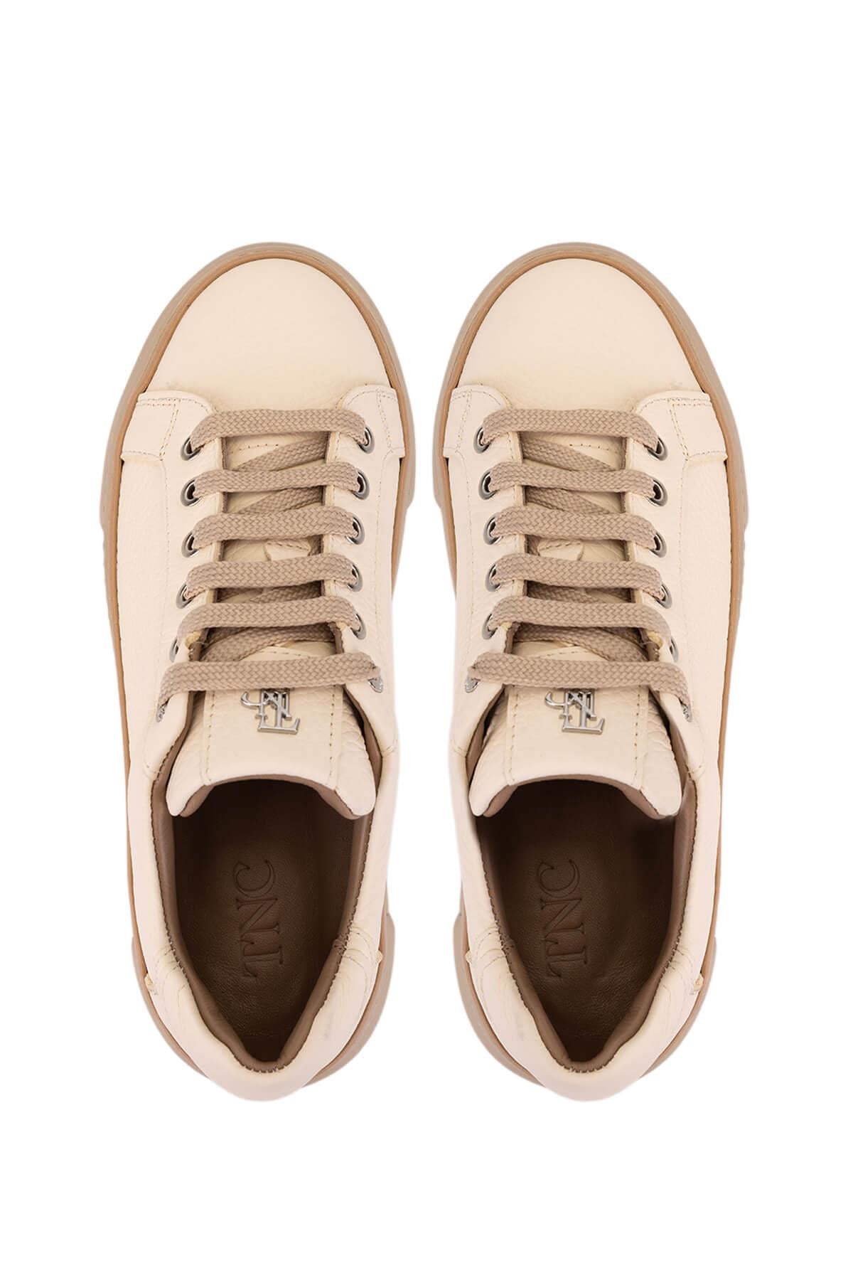 Tamer Tanca Siyah Floter Tamer Tanca Hakiki Kadın Deri Sneakers Spor Ayakkabı