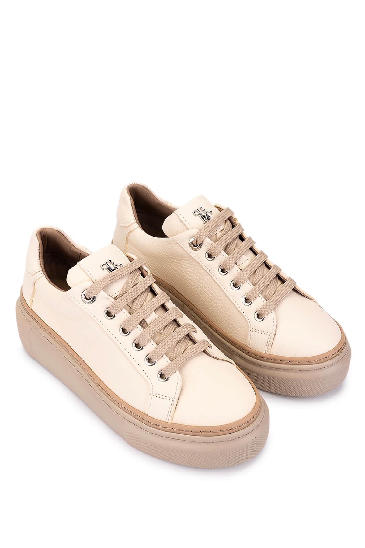 Tamer Tanca Siyah Floter Tamer Tanca Hakiki Kadın Deri Sneakers Spor Ayakkabı