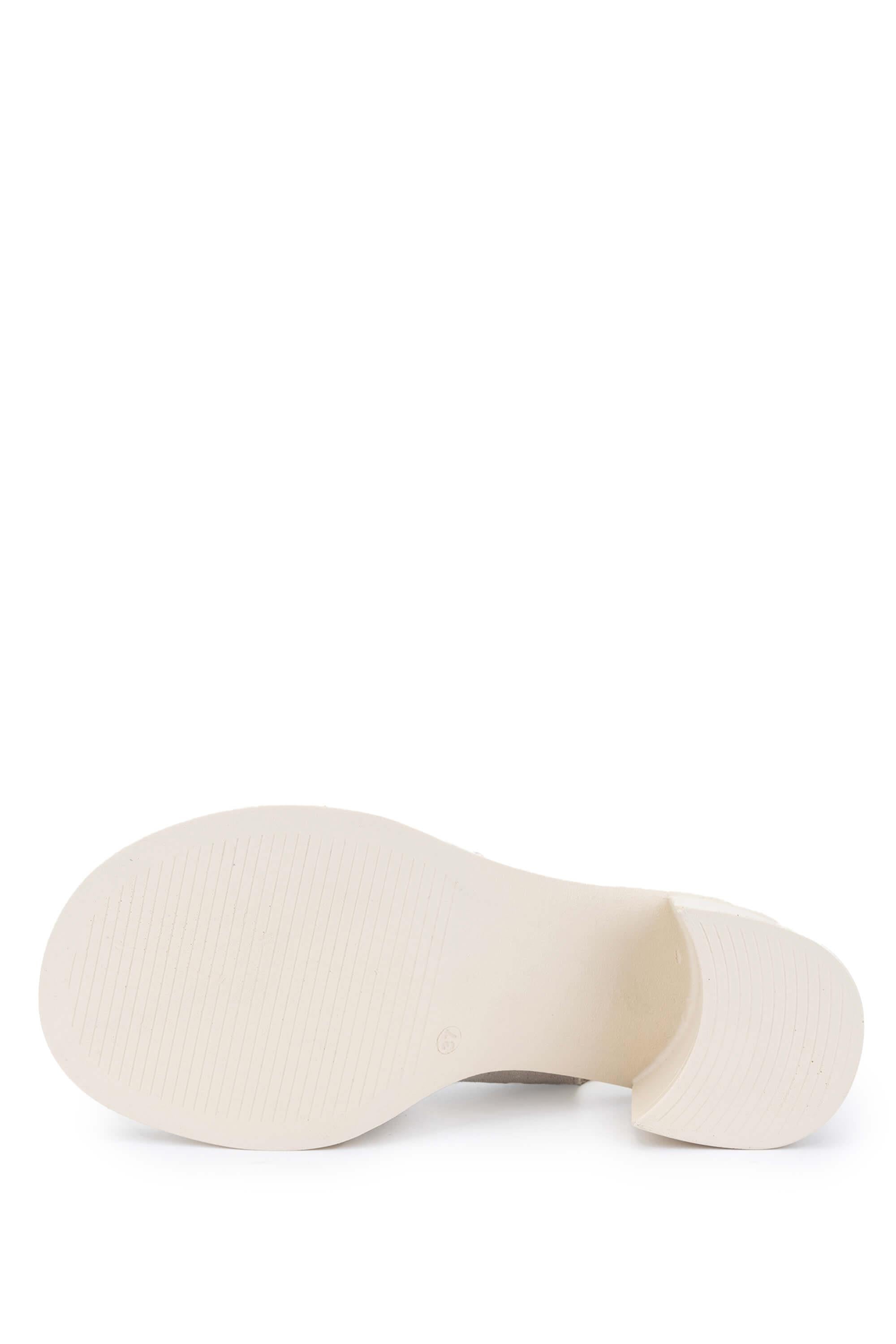 Tamer Tanca Lacivert Süet Tamer Tanca Hakiki Deri Kadın Topuklu Sandalet