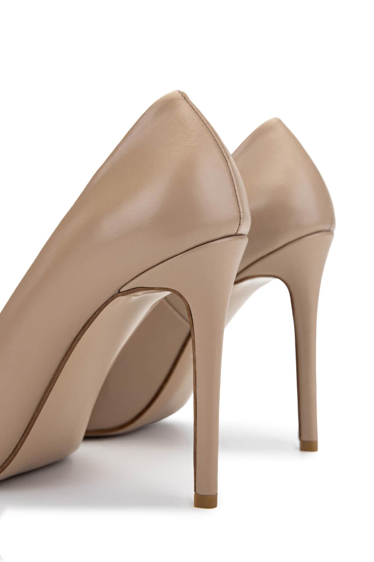 Tamer Tanca Siyah Rugan Tamer Tanca Hakiki Deri Kadın Topuklu Ayakkabı