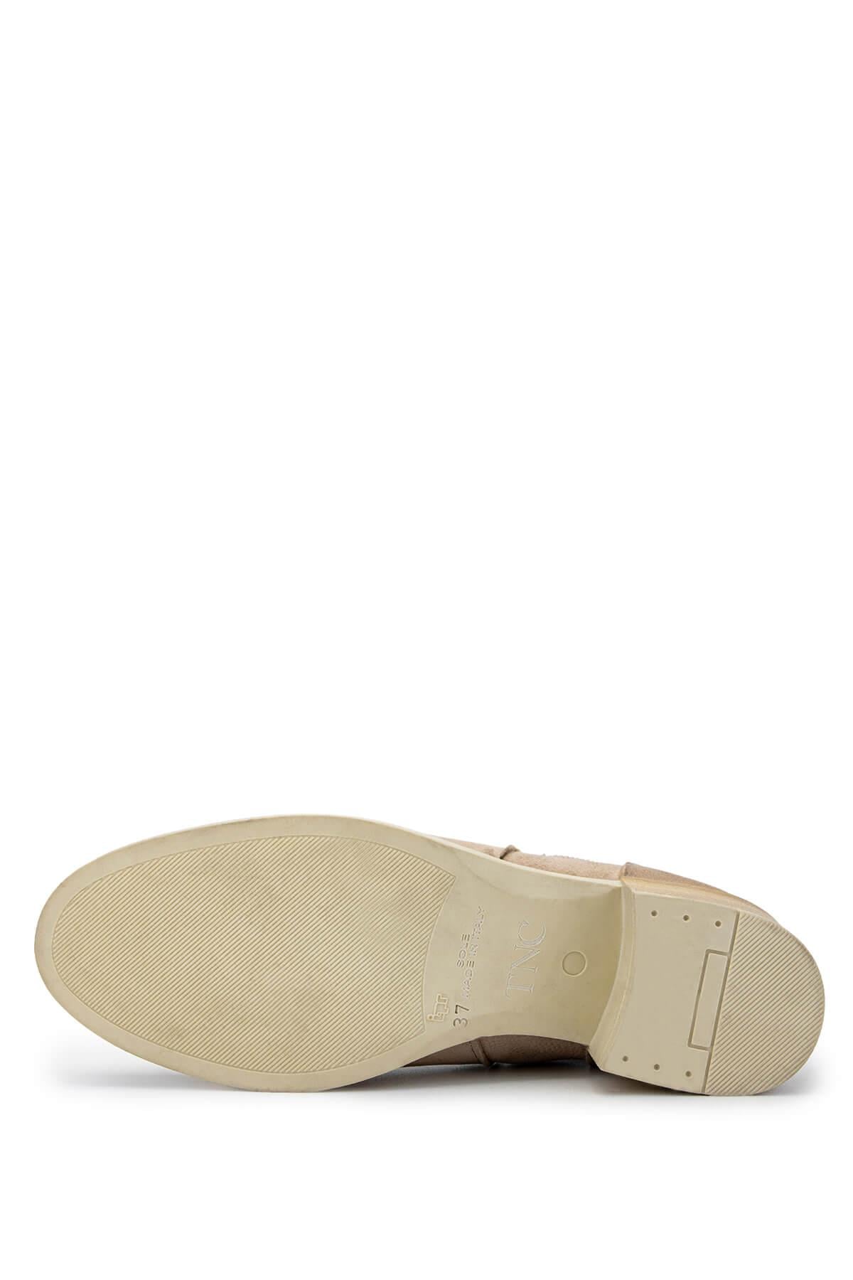 Tamer Tanca Kahverengi Nubuk Tamer Tanca Hakiki Deri Kadın Topuklu Bot