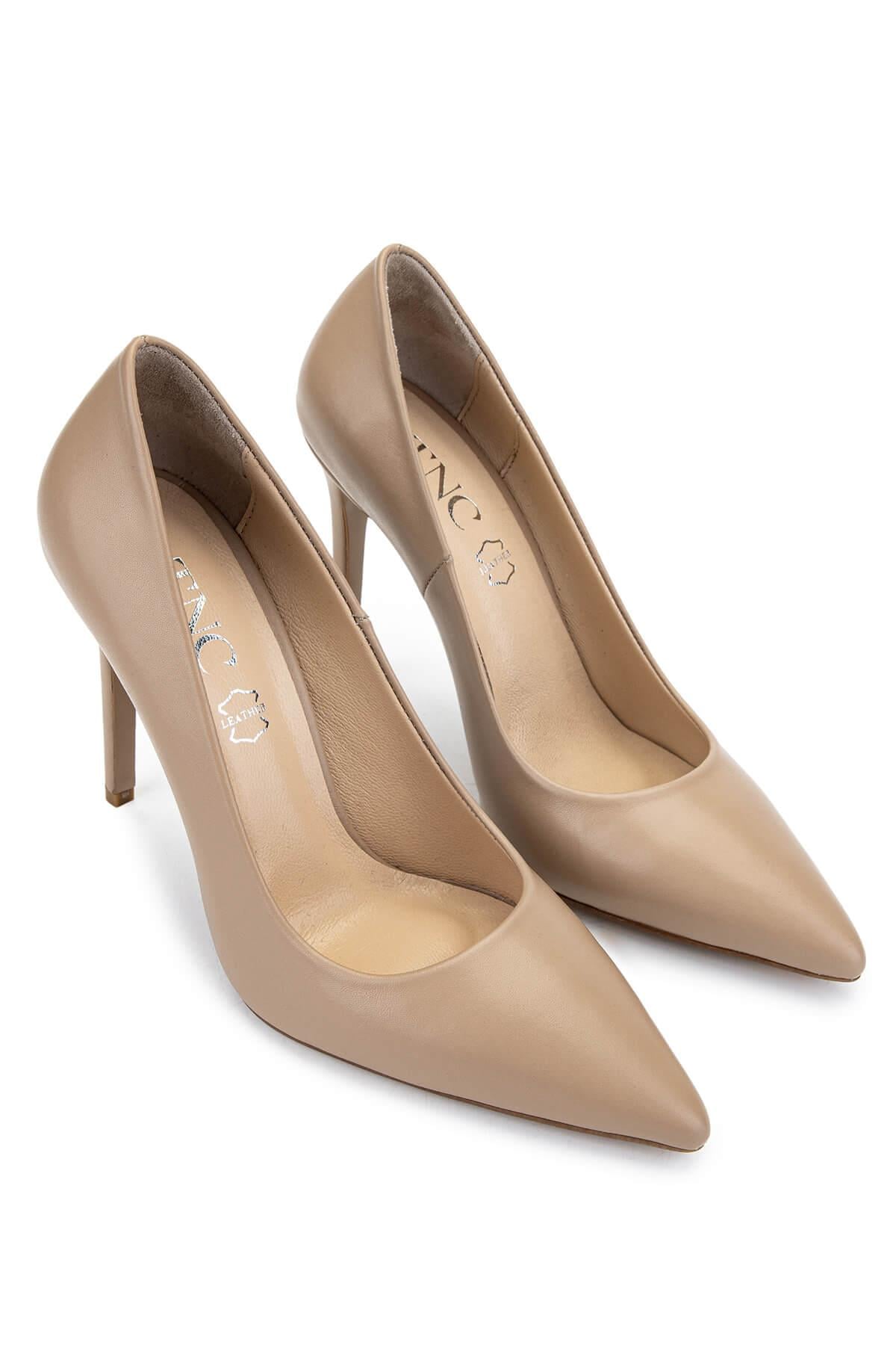 Tamer Tanca Siyah Rugan Tamer Tanca Hakiki Deri Kadın Topuklu Ayakkabı