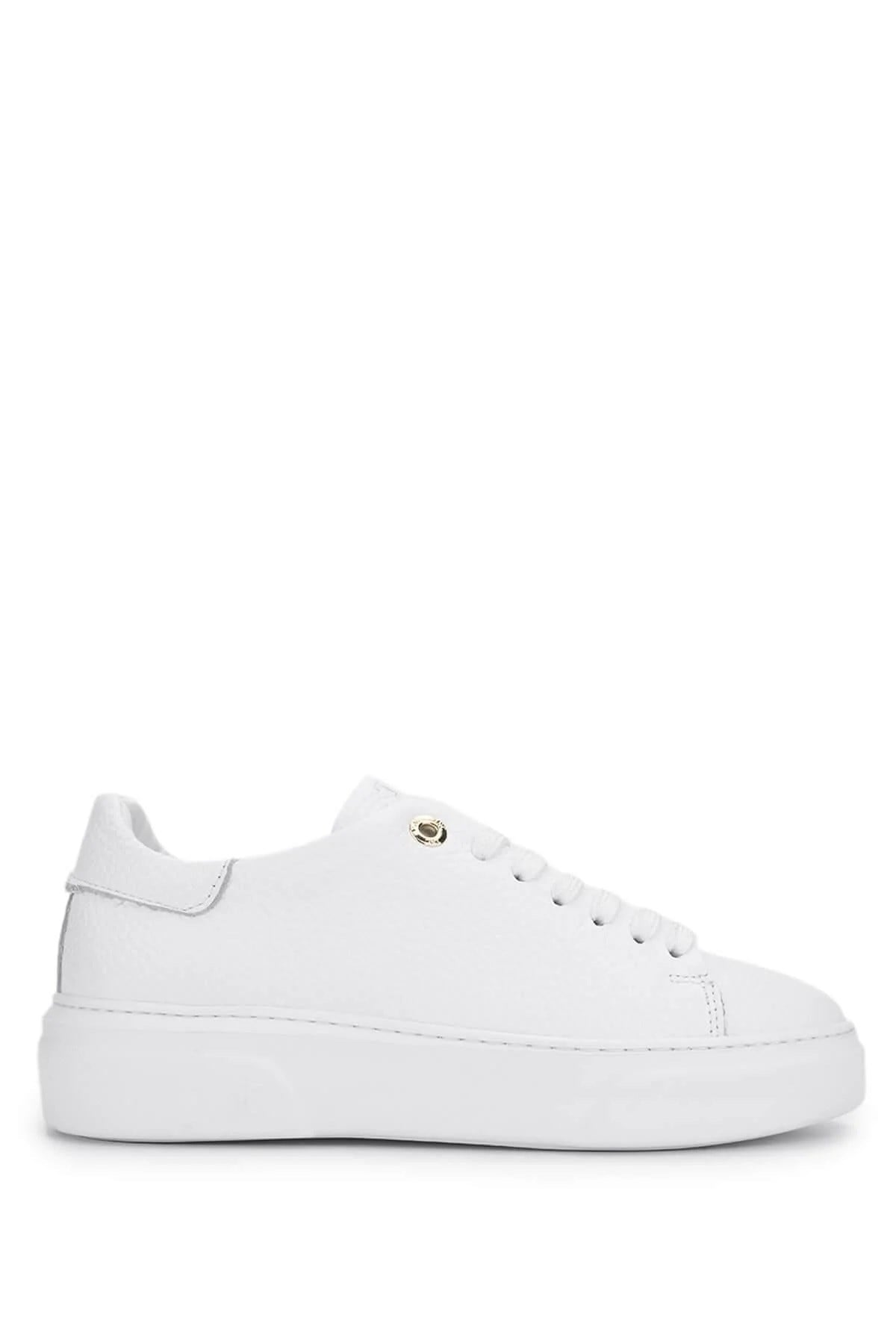 Tamer Tanca Lacivert Tamer Tanca Hakiki Kadın Deri Sneakers Spor Ayakkabı