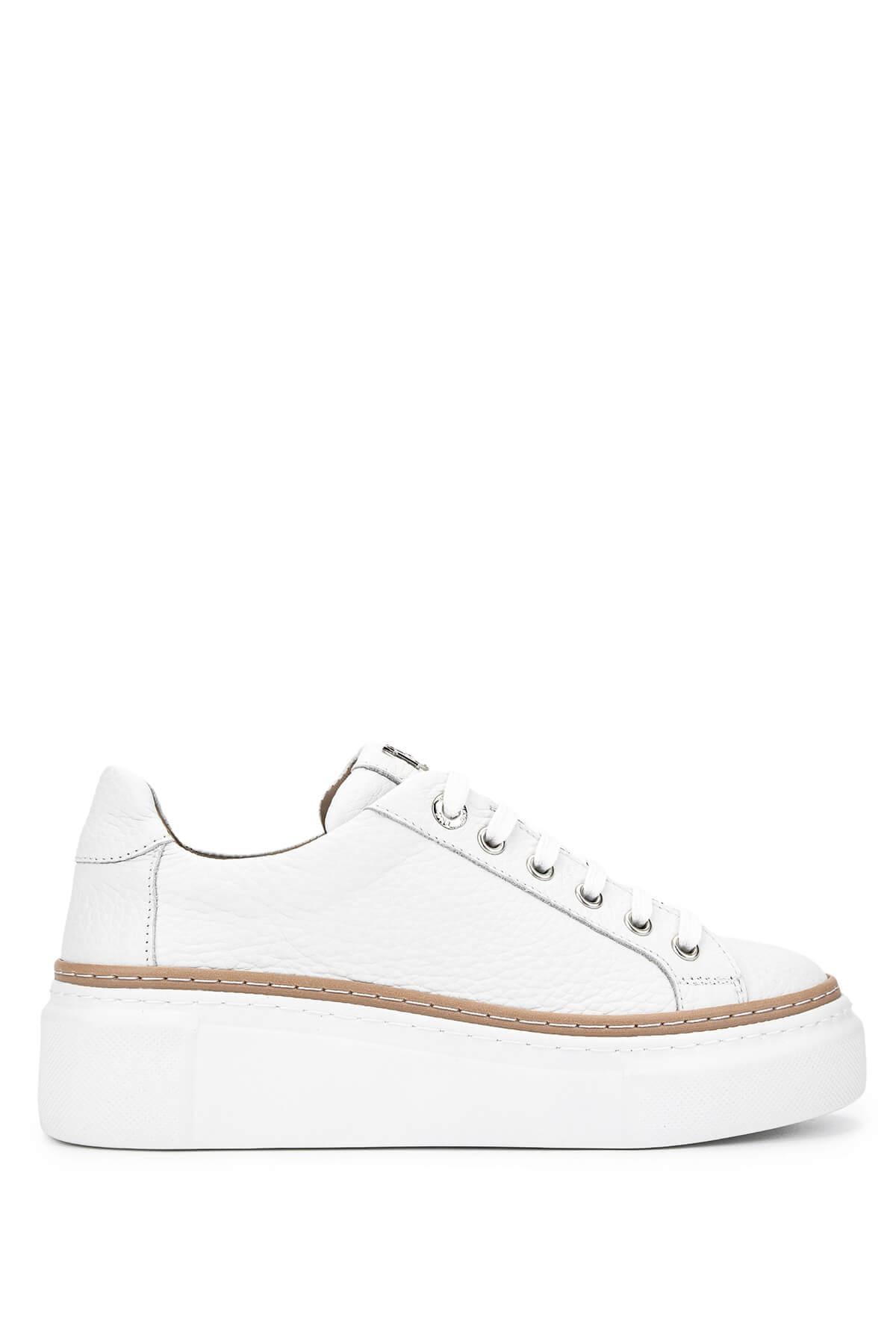 Tamer Tanca Siyah Floter Tamer Tanca Hakiki Kadın Deri Sneakers Spor Ayakkabı