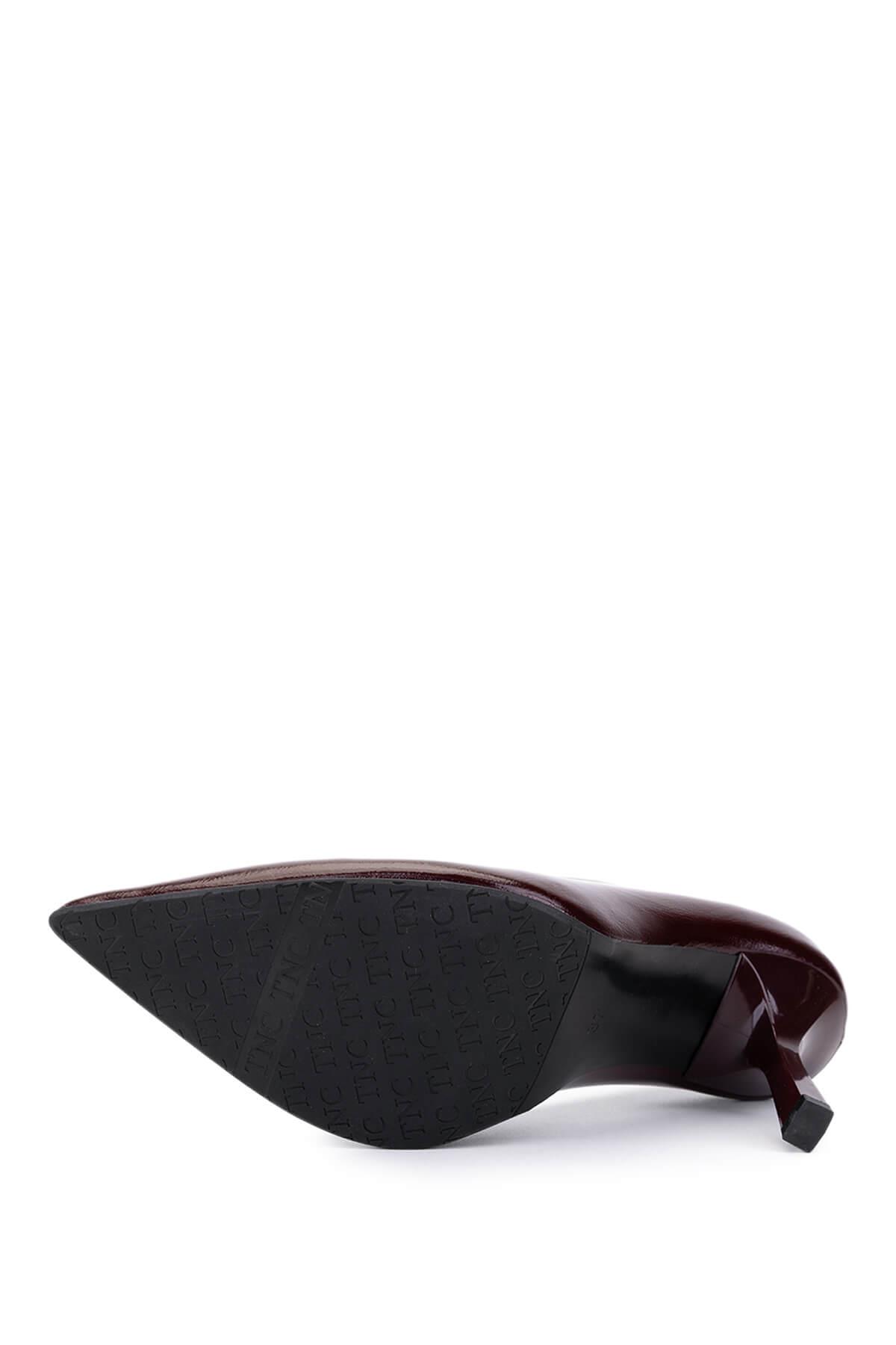 Tamer Tanca Siyah Kırışık Rugan Tamer Tanca Hakiki Deri Kadın Topuklu Ayakkabı